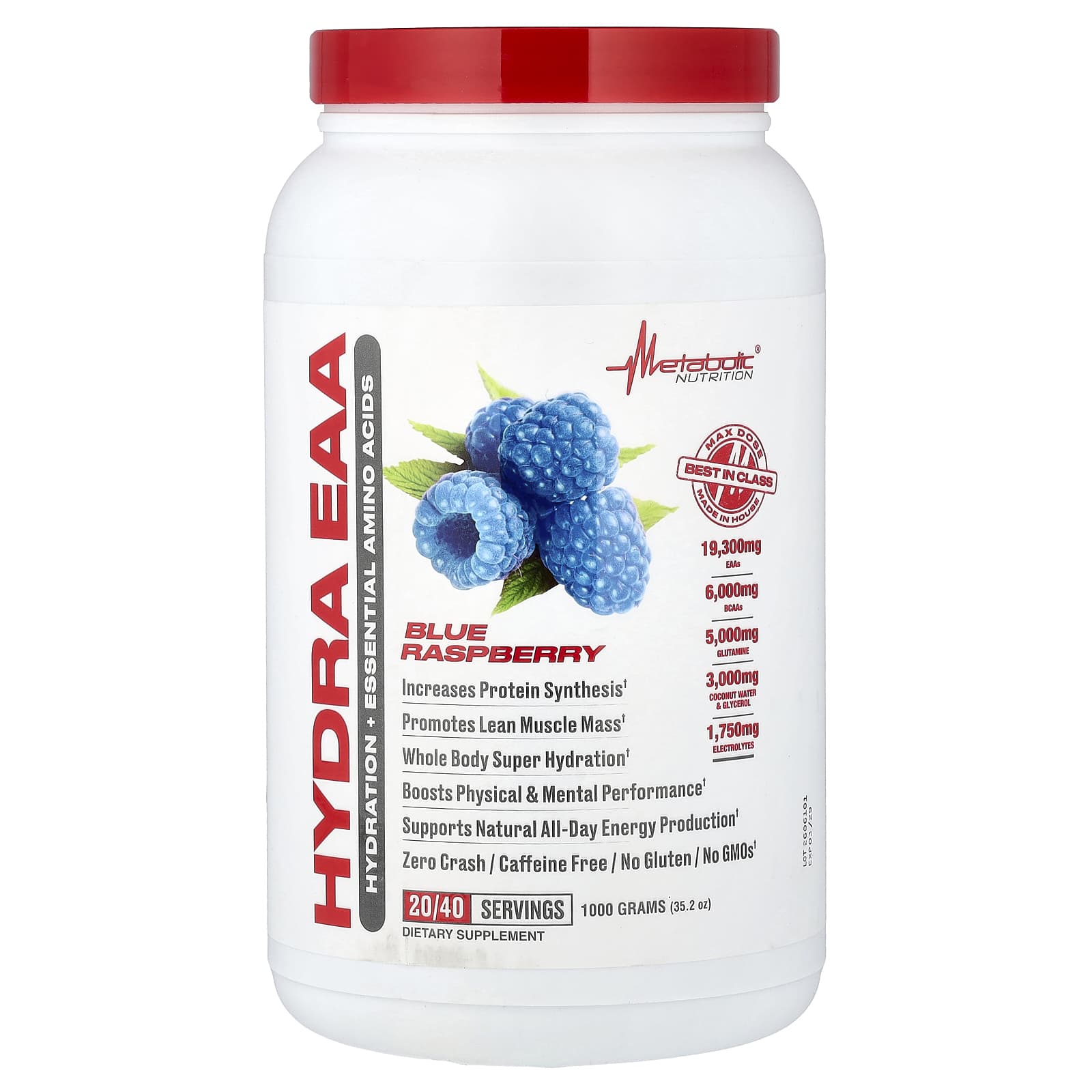 Metabolic Nutrition Hydra EAA – Blue Raspberry – 1000 g — Tunisie