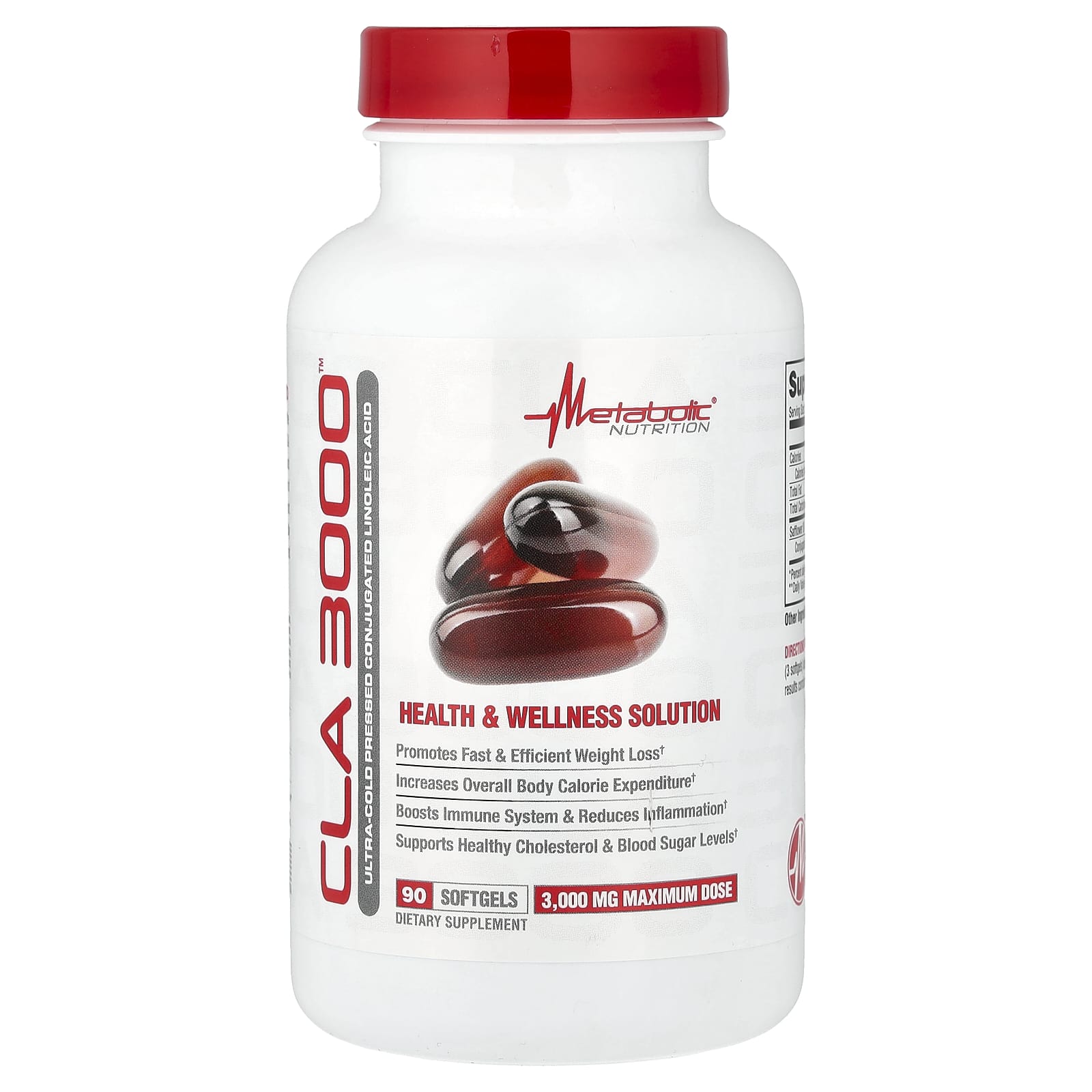 Metabolic Nutrition CLA 3000 – 90 capsules molles — Tunisie