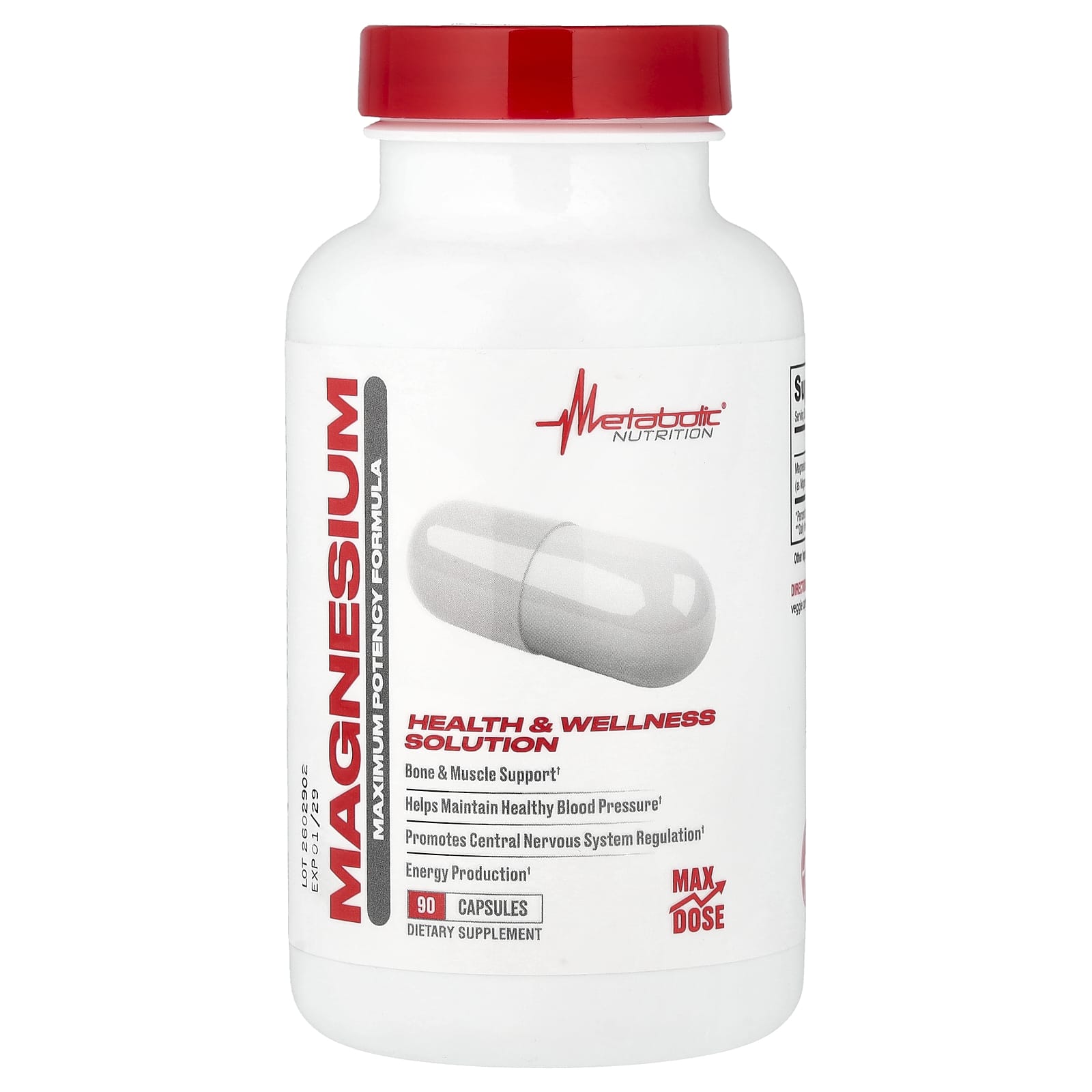 Metabolic Nutrition Magnesium – 90 gélules — Tunisie