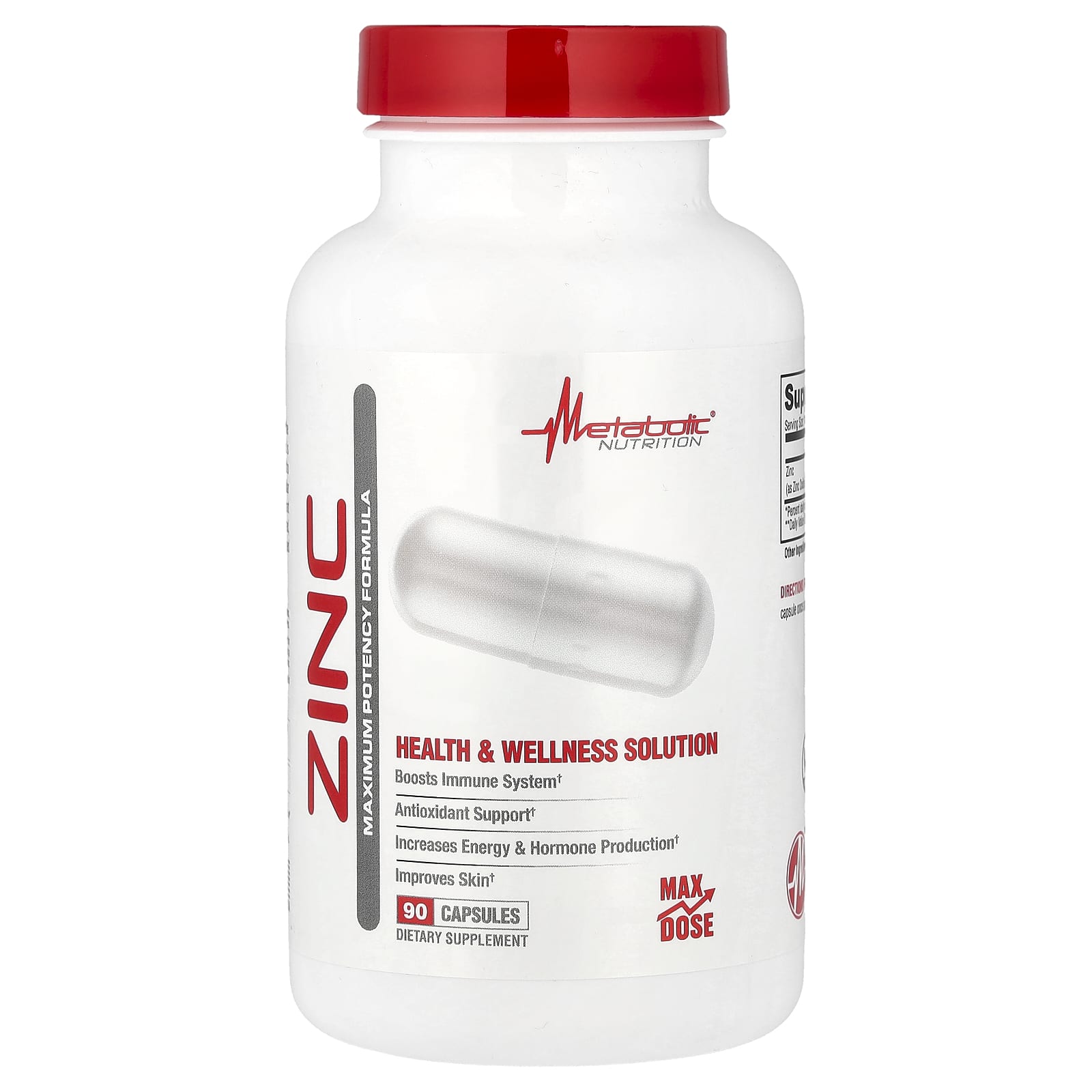 Metabolic Nutrition Zinc – 90 gélules — Tunisie
