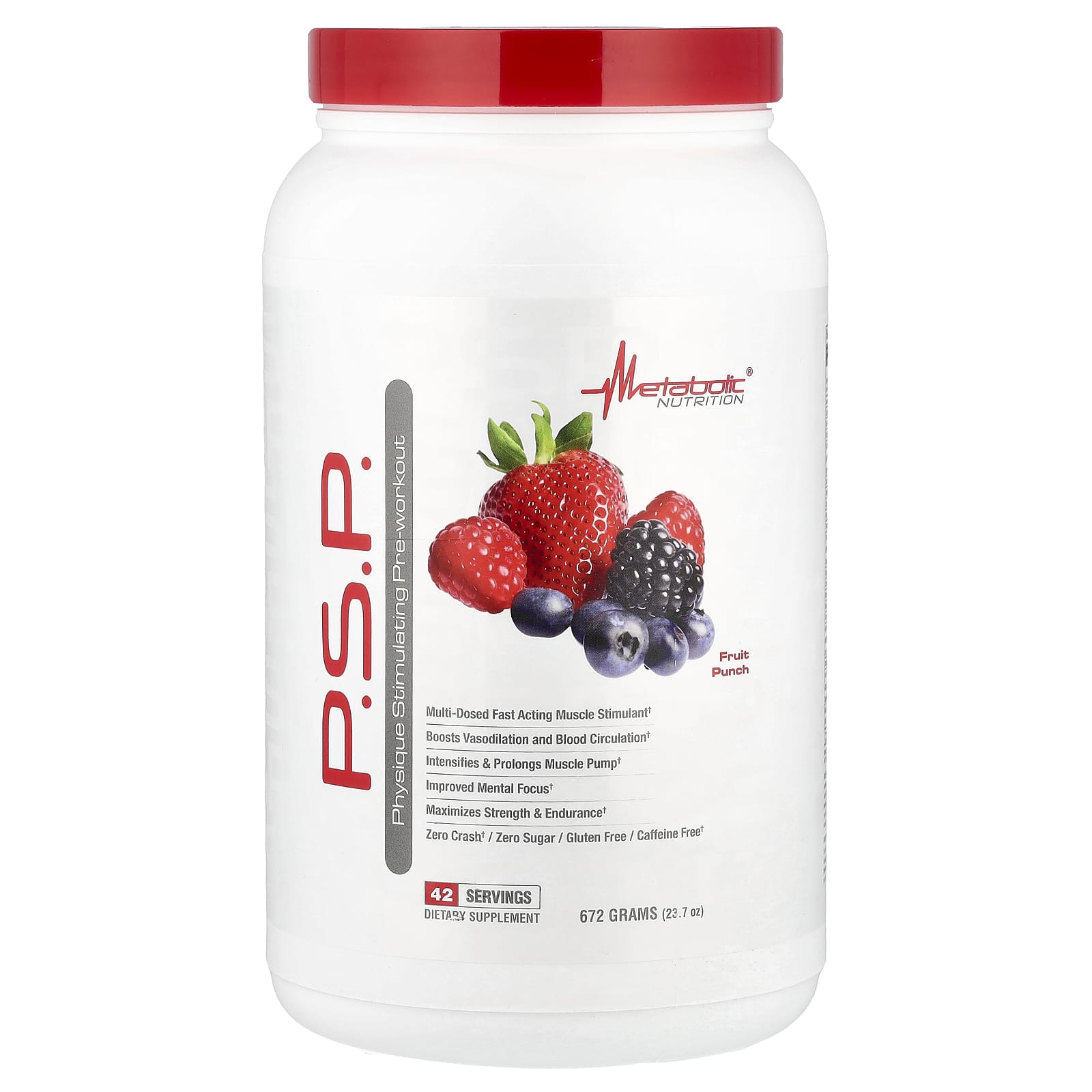 Metabolic Nutrition P.S.P. Physique Stimulating Pre-Workout – Fruit Punch – 672 g — Tunisie