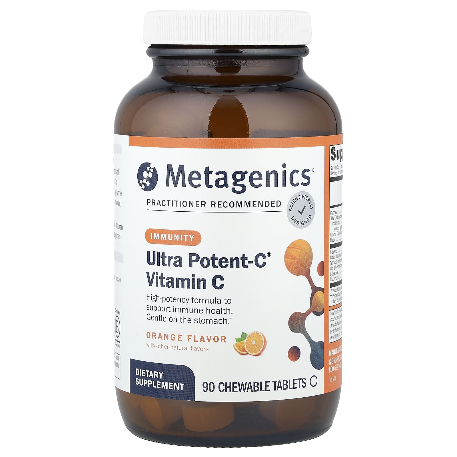 Metagenics Ultra Potent-C Vitamin C, 90 Chewable Tablets – Orange — Tunisie