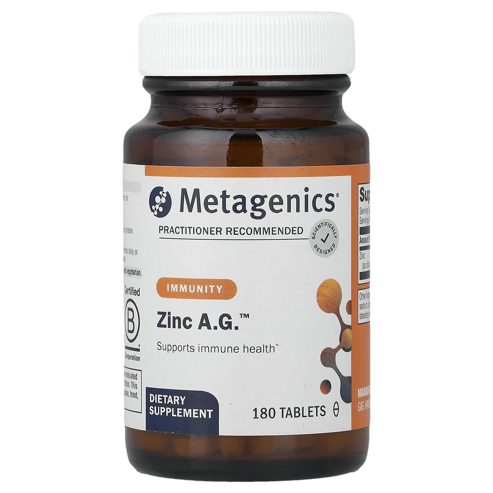 Metagenics Zinc A.G. – 180 comprimés — Tunisie