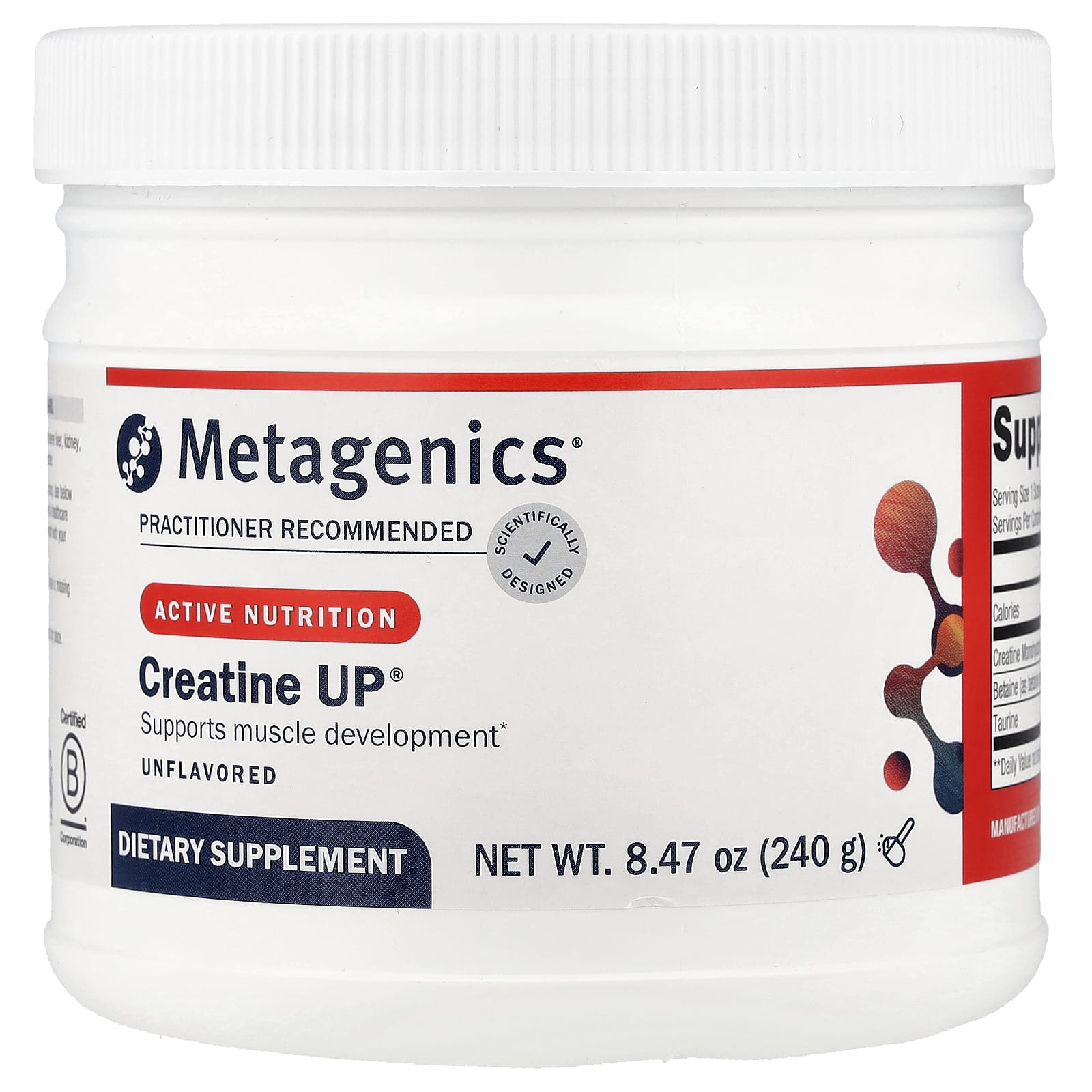 Metagenics Creatine UP – Sans arôme – 240 g — Tunisie