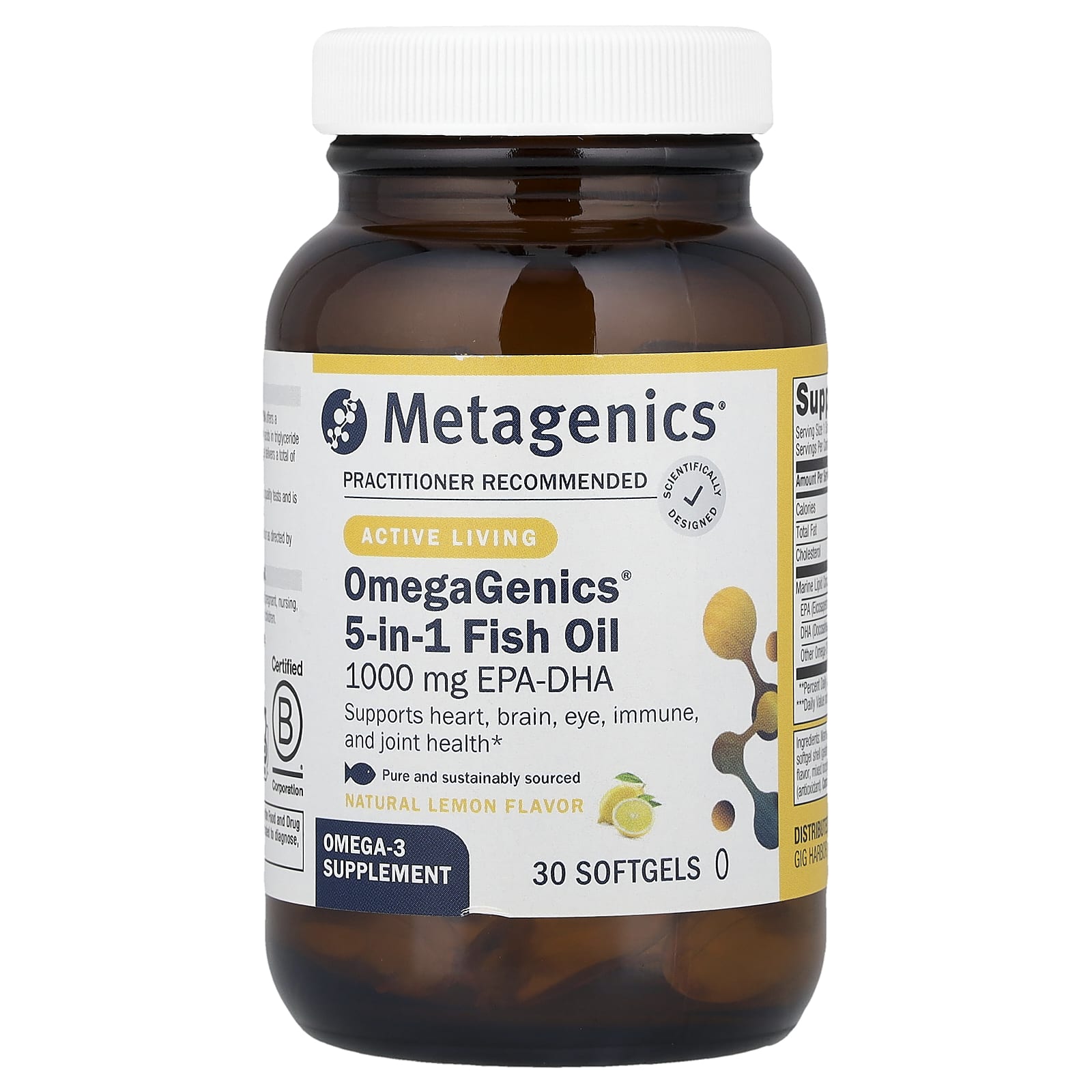 Metagenics OmegaGenics 5-in-1 Fish Oil – Natural Lemon – 30 capsules molles — Tunisie