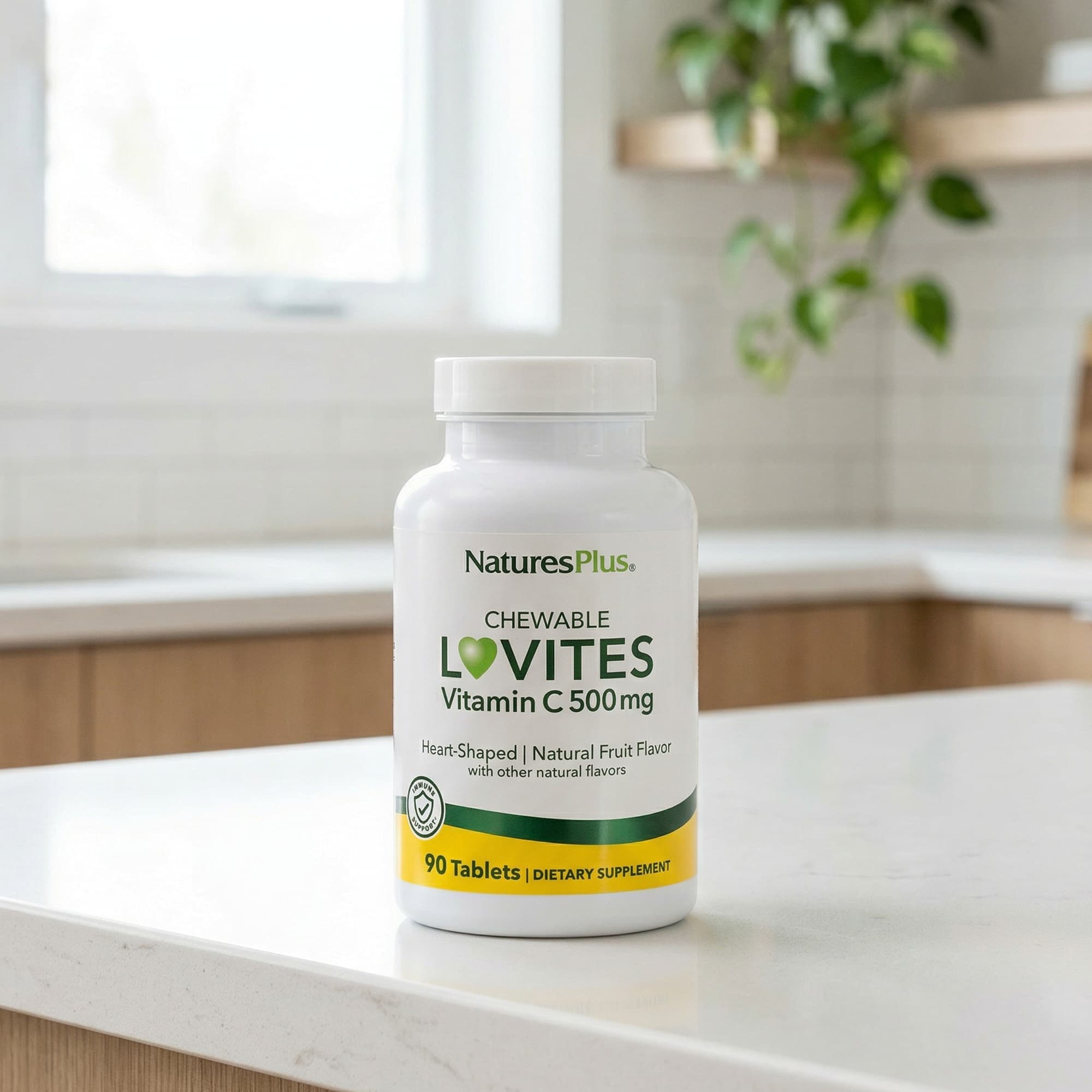 NaturesPlus Chewable Lovites, Vitamin C – Natural Fruit – 90 comprimés — étiquette 3