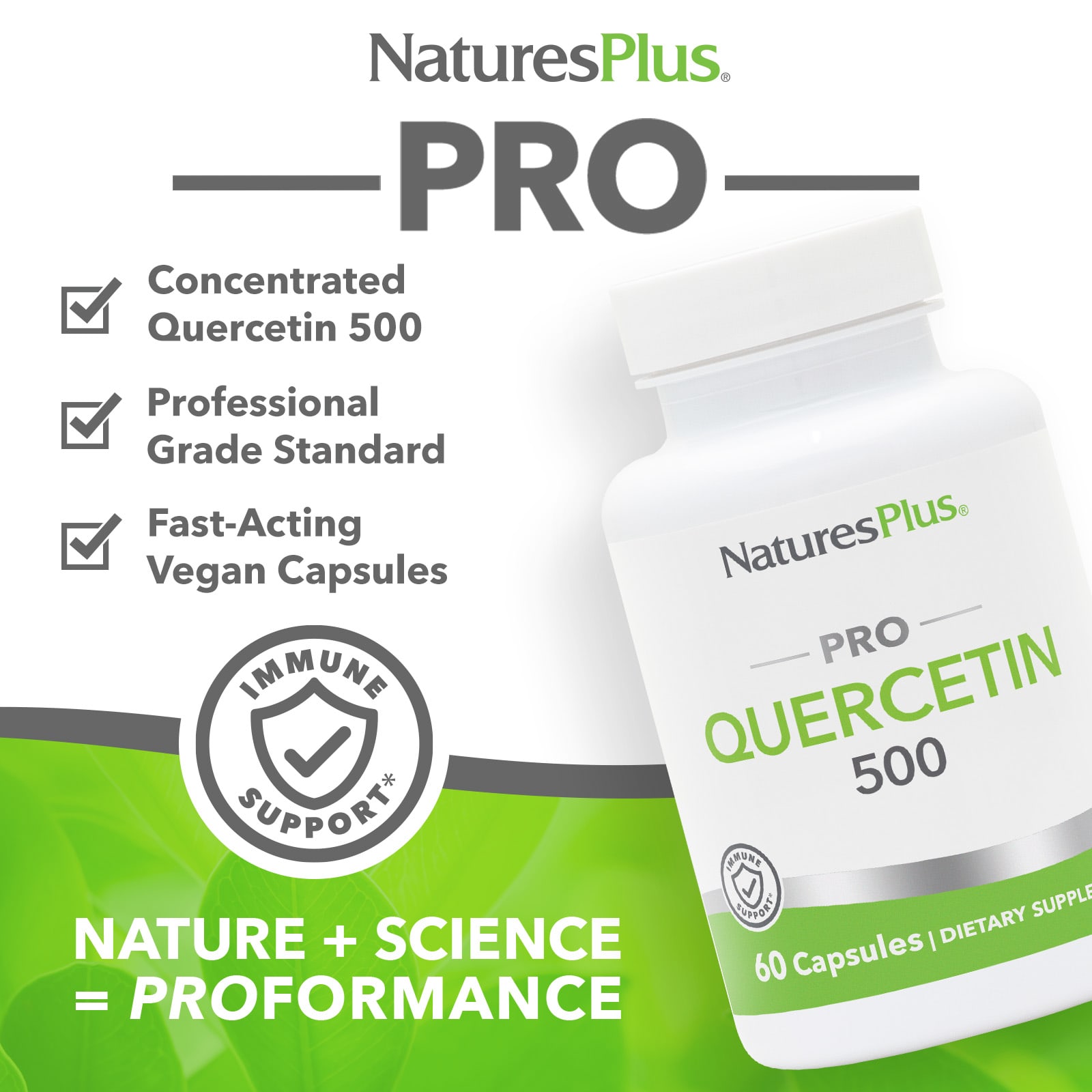 NaturesPlus Pro Quercetin 500 – 60 gélules — étiquette 1