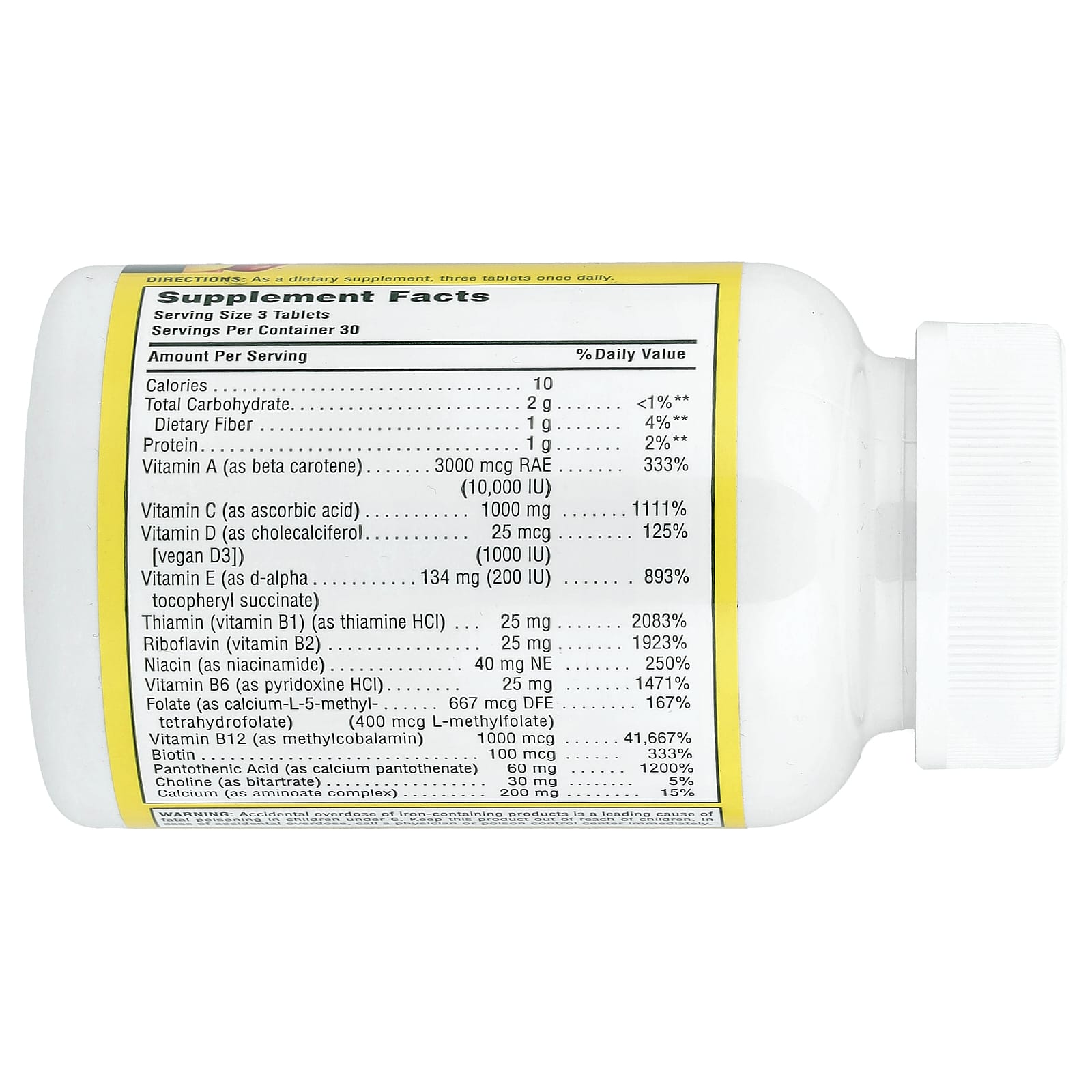 NaturesPlus Source of Life, Original Tablets, Multivitamin & Mineral Supplement – 90 comprimés — photo 2 sur 2