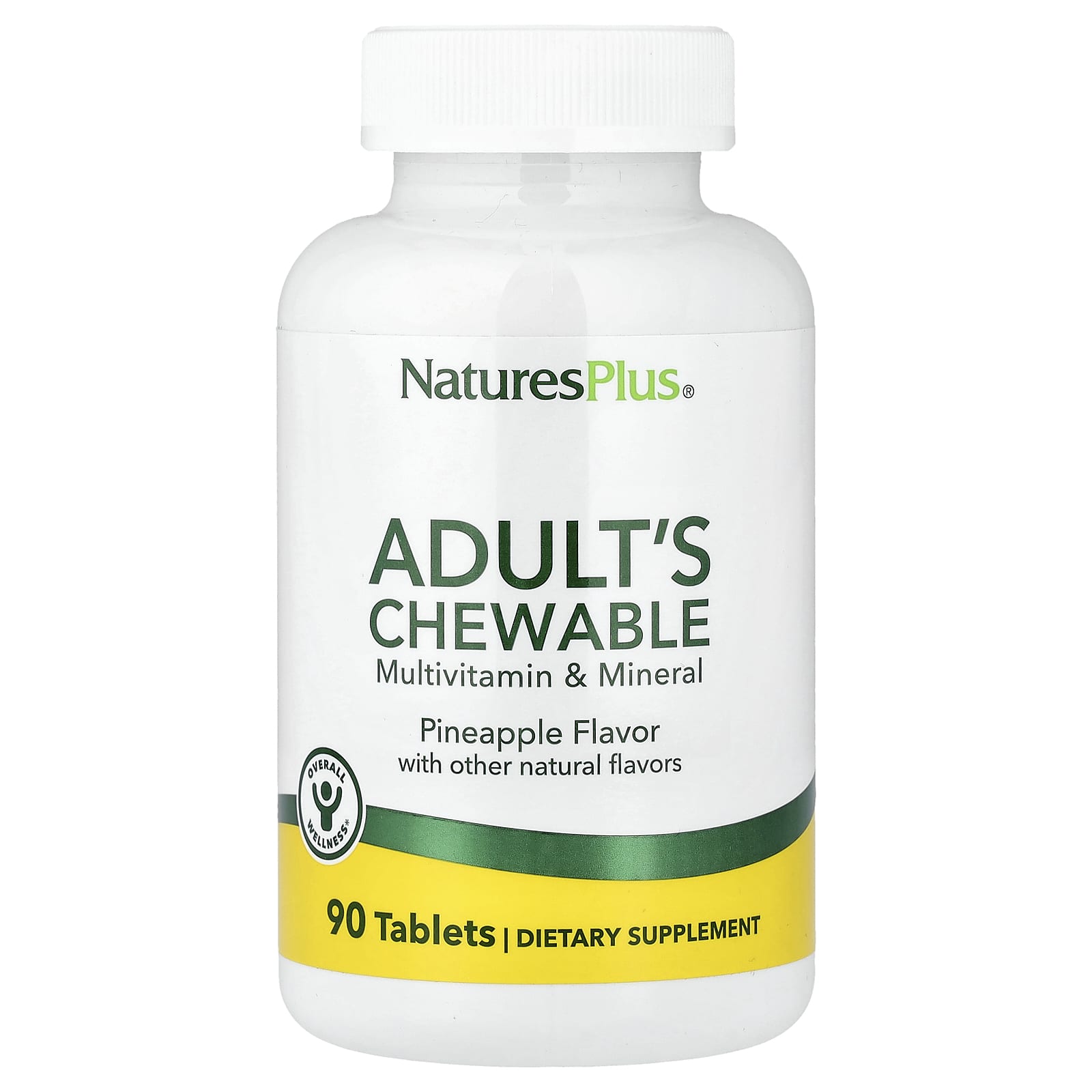 NaturesPlus Adult's Chewable Multivitamin & Mineral – Pineapple – 90 comprimés — Tunisie