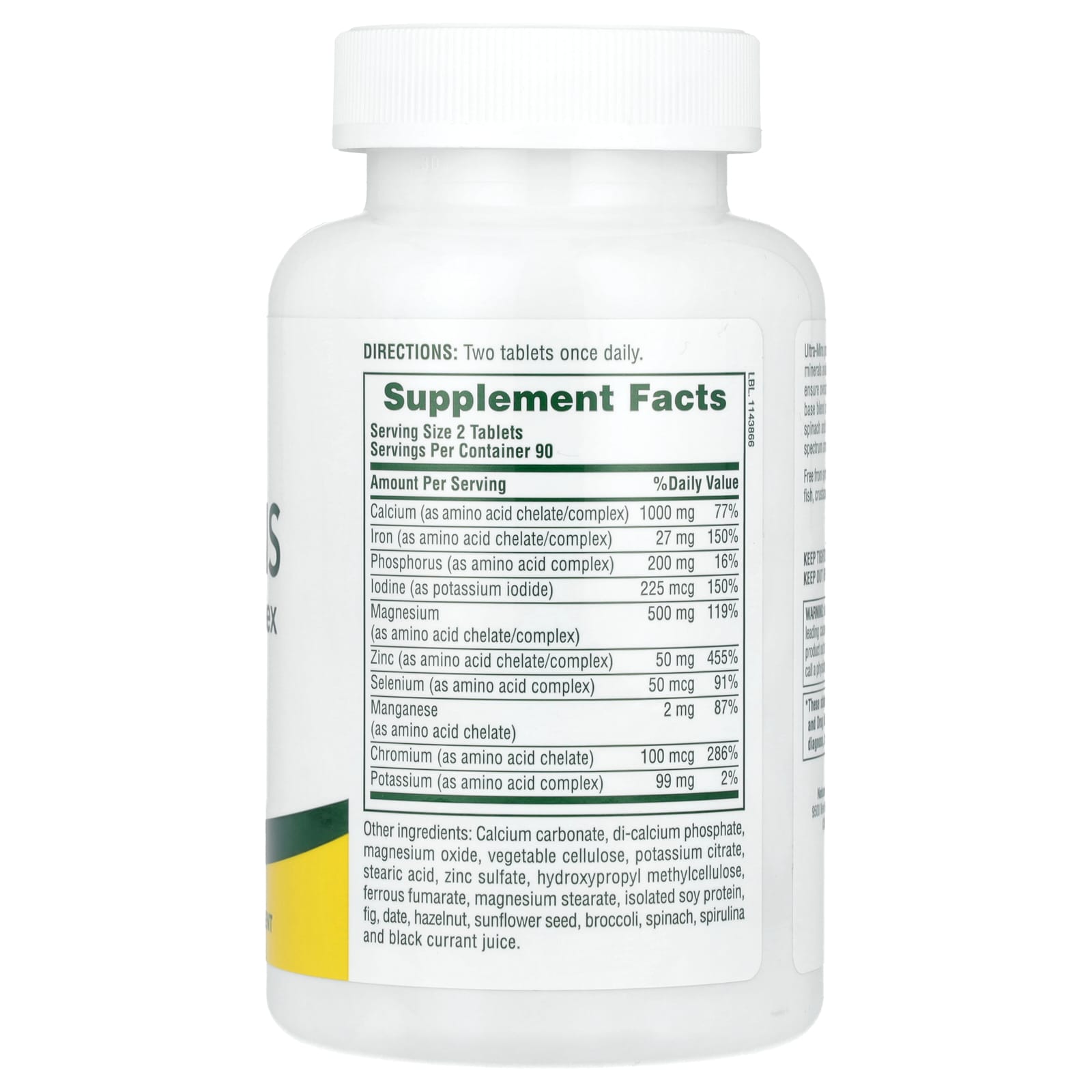 NaturesPlus Ultra-Mins, Multiple Mineral Complex – 180 comprimés — photo 2 sur 2