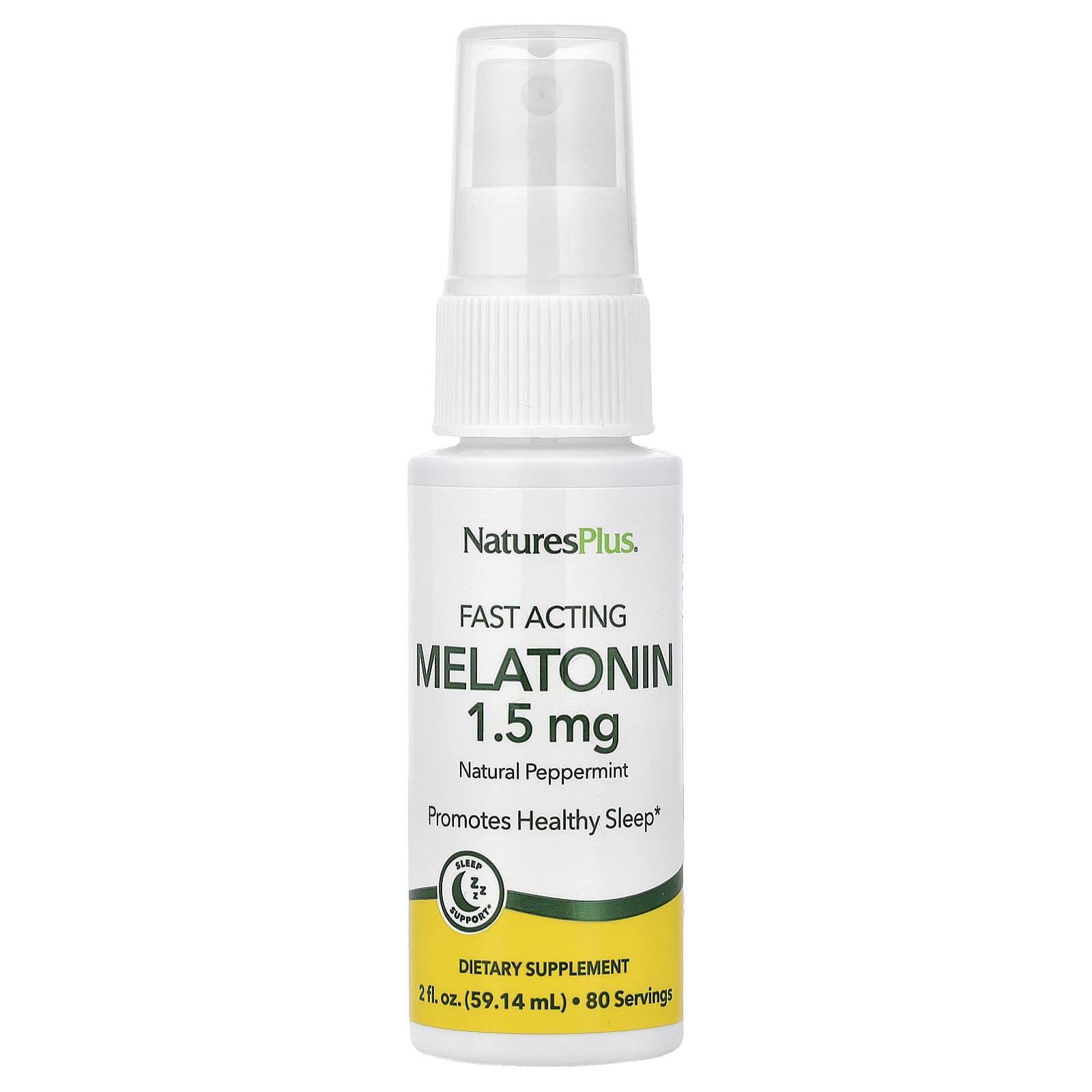NaturesPlus Fast Acting Melatonin – Natural Peppermint – 59,14 ml — Tunisie