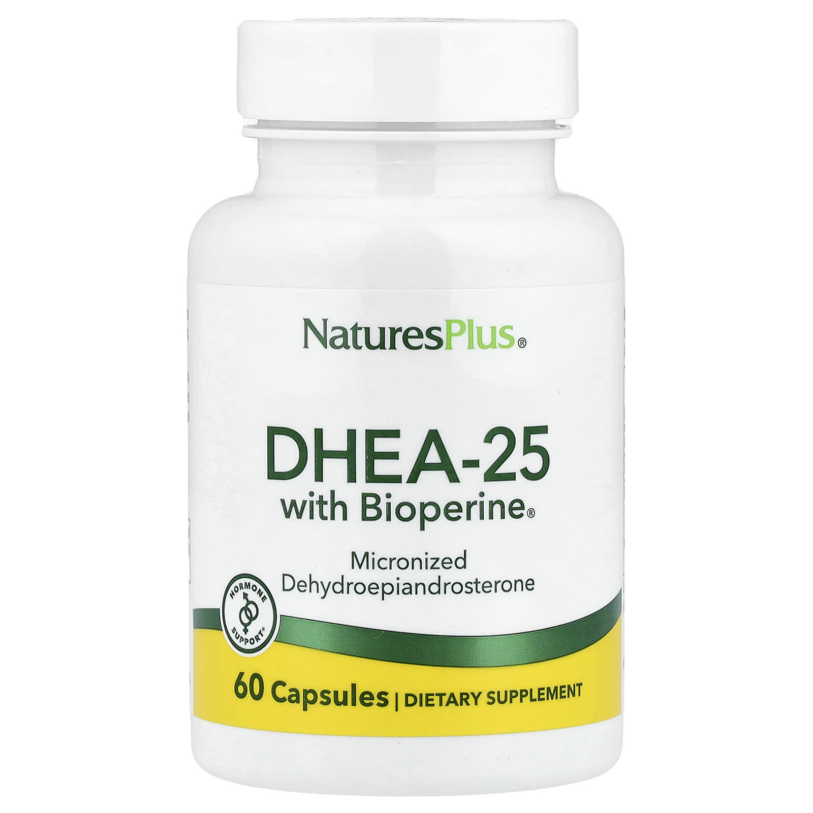 NaturesPlus DHEA-25 with Bioperine – 60 gélules — Tunisie