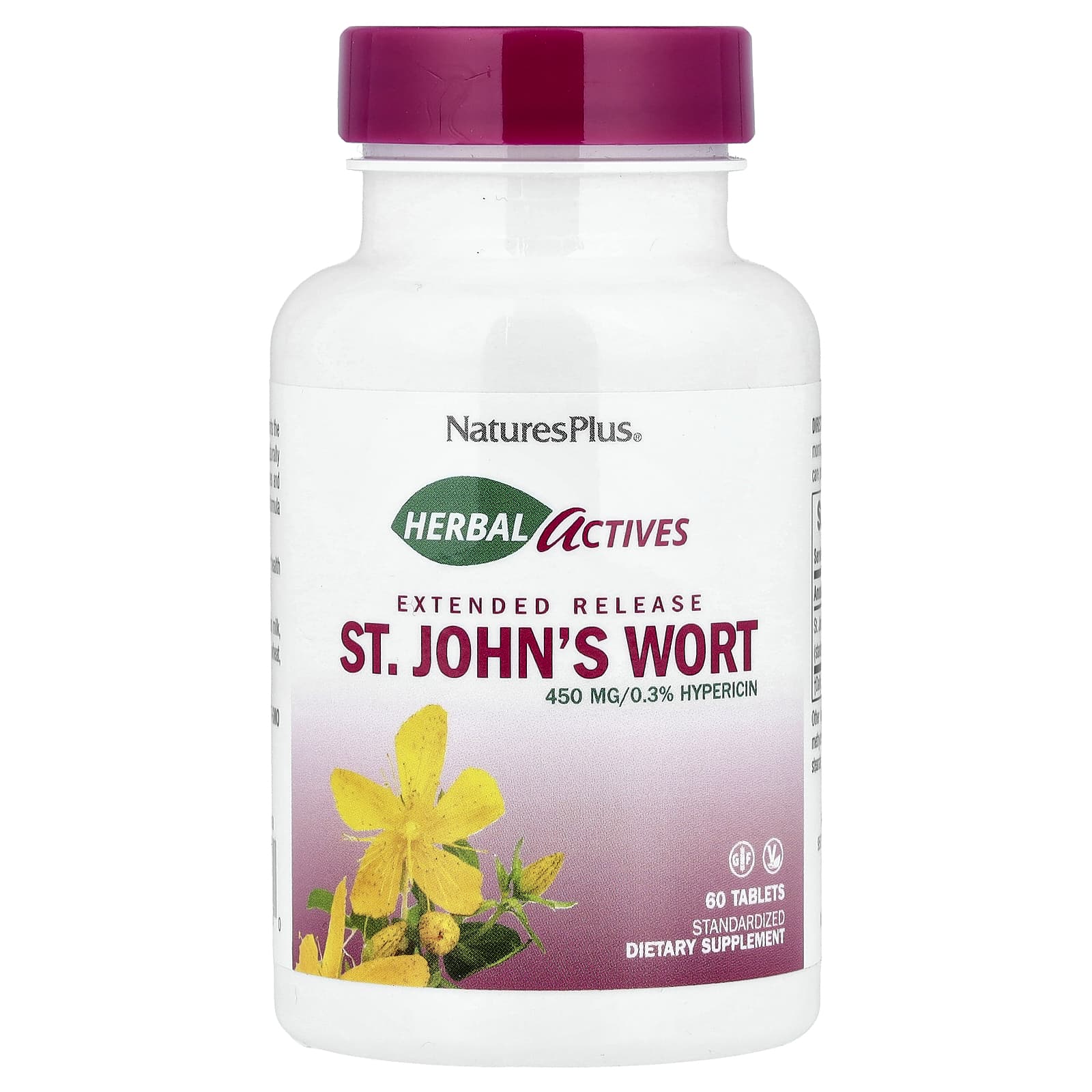 NaturesPlus Herbal Actives, St. John's Wort – 60 comprimés — Tunisie