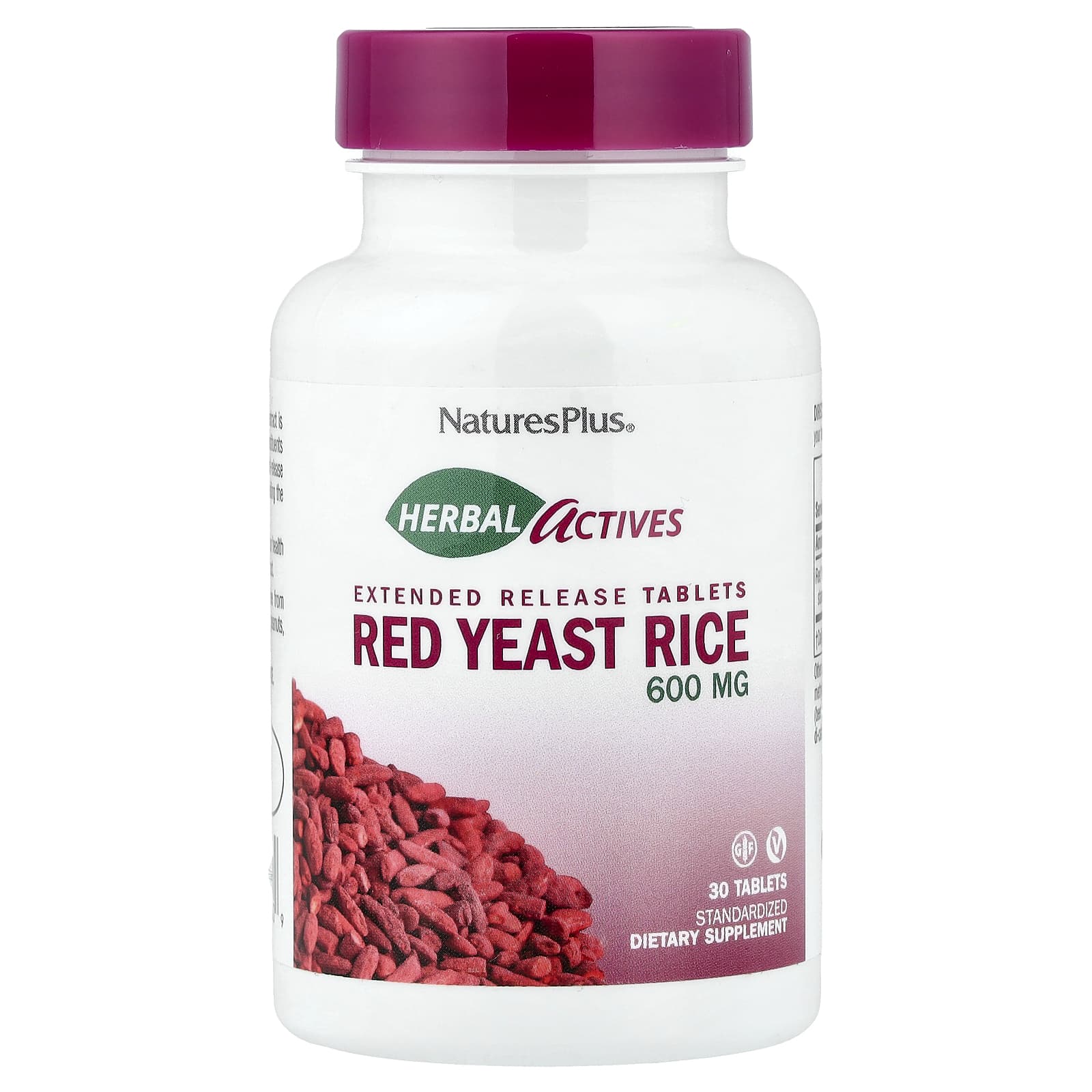 NaturesPlus Herbal Actives, Red Yeast Rice – 30 comprimés — Tunisie