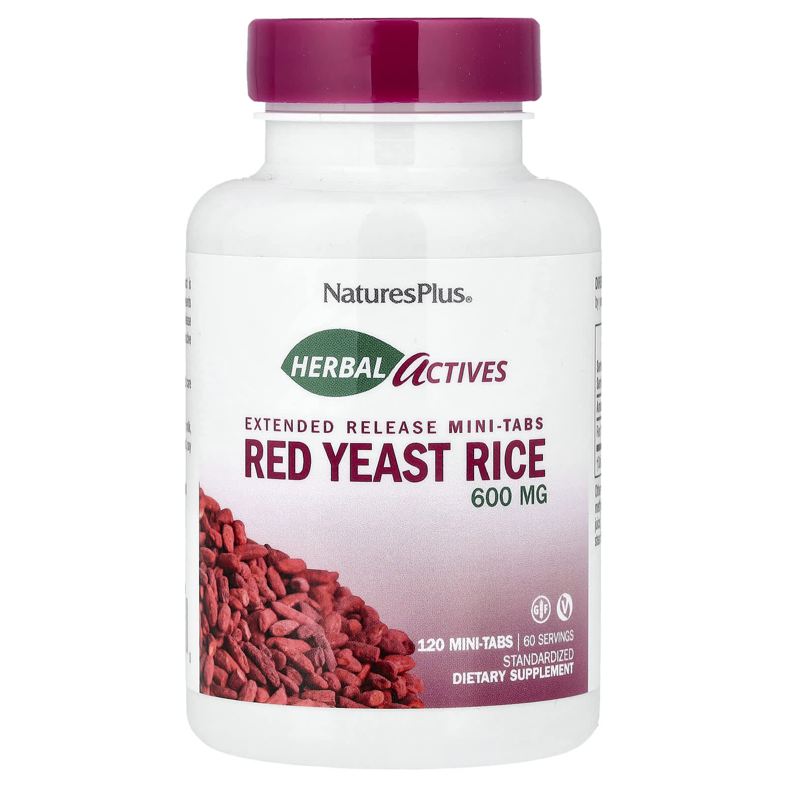 NaturesPlus Herbal Actives, Red Yeast Rice, 120 Mini-Tabs (300 mg per Tab) — Tunisie