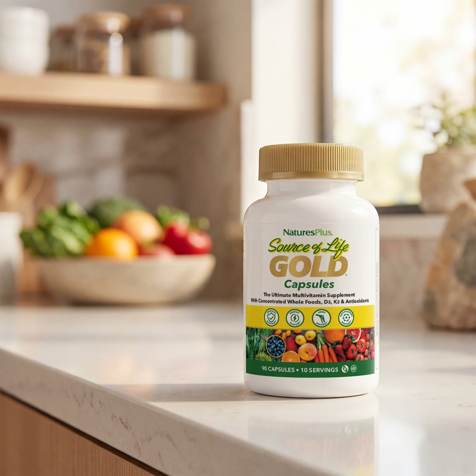 NaturesPlus Source of Life, Gold, The Ultimate Multivitamin Supplement – 90 gélules — étiquette 4