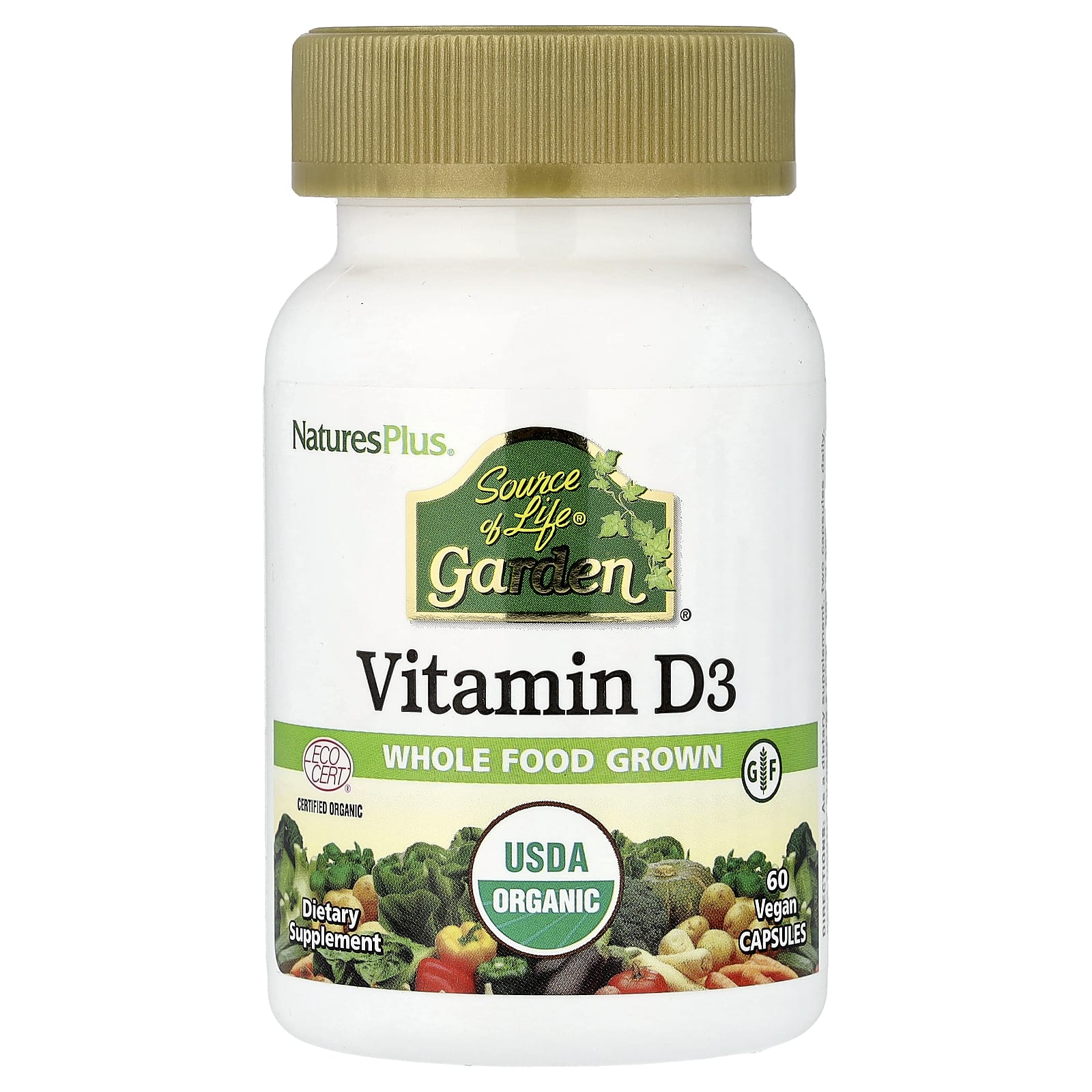 NaturesPlus Source of Life Garden – Vitamin D3 – 60 gélules véganes — Tunisie