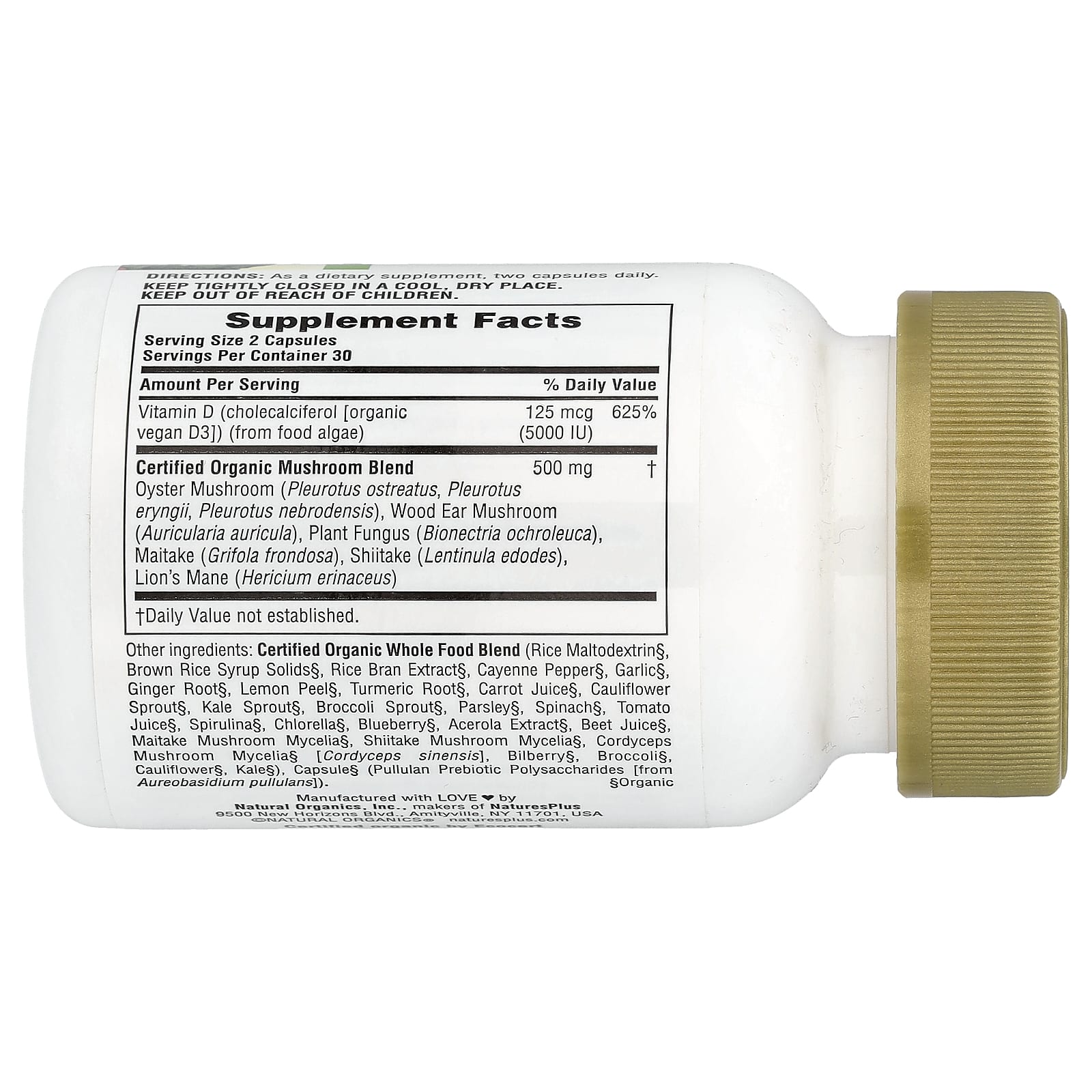 NaturesPlus Source of Life Garden – Vitamin D3 – 60 gélules véganes — photo 2 sur 2