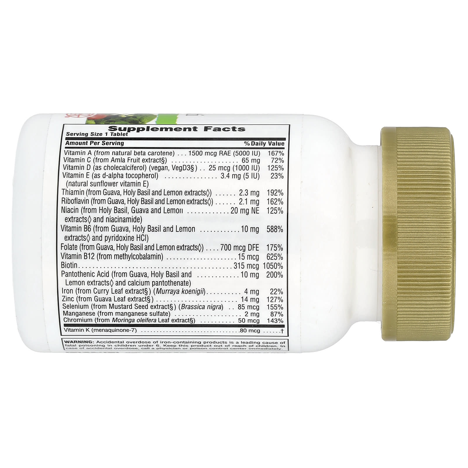 NaturesPlus Source of Life Garden, Organic Women's Once Daily Multi, 30 Vegan Tablets — photo 2 sur 2
