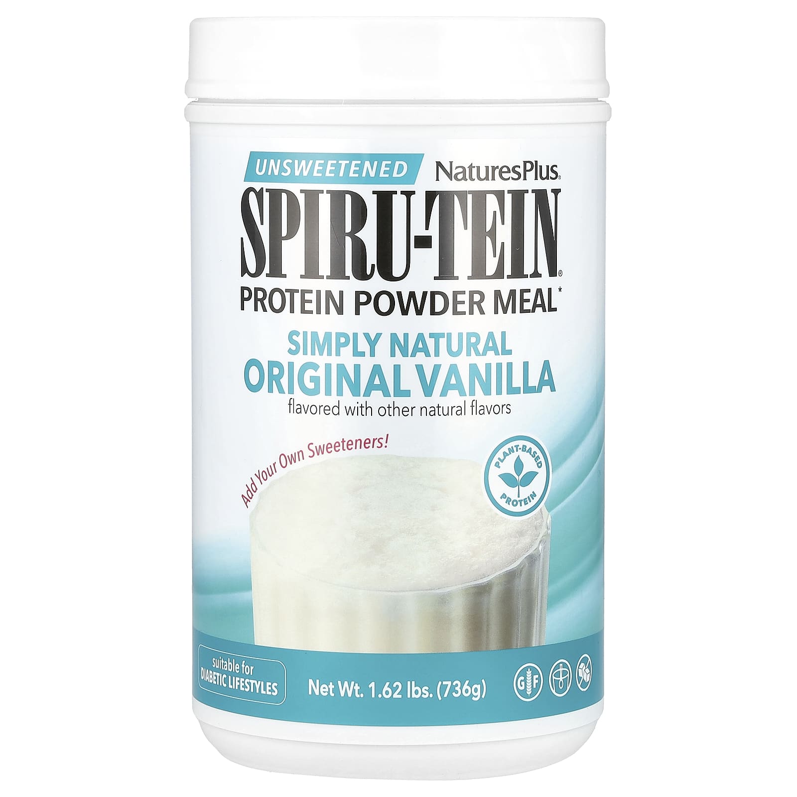 NaturesPlus Spiru-Tein, Protein Powder Meal, Unsweetened – Vanilla – 736 g — Tunisie