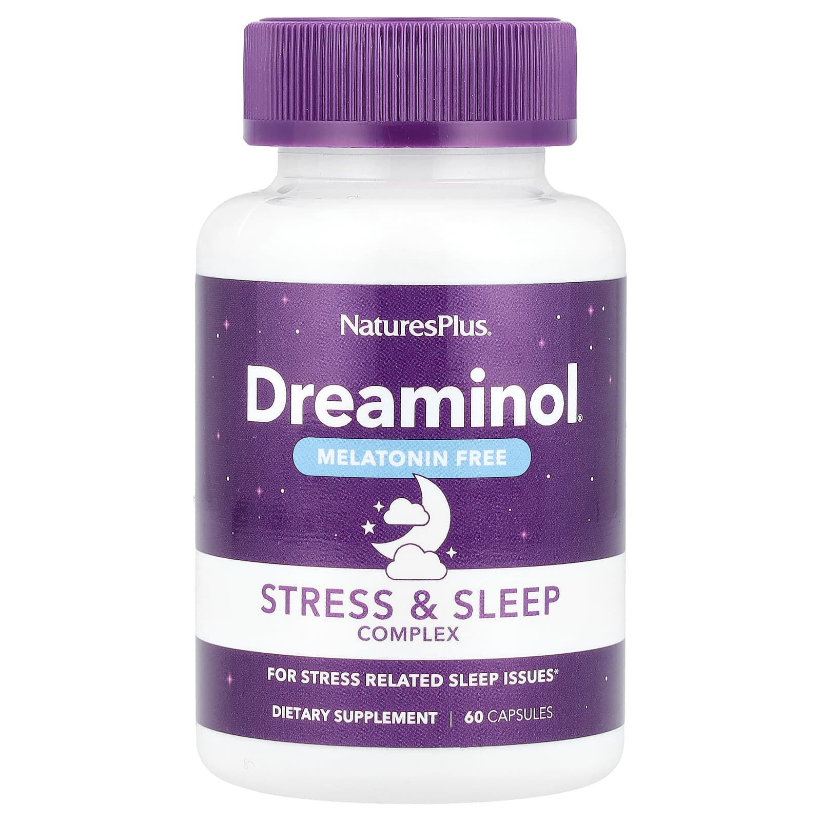 NaturesPlus Dreaminol, Stress & Sleep Complex, Melatonin Free – 60 gélules — Tunisie