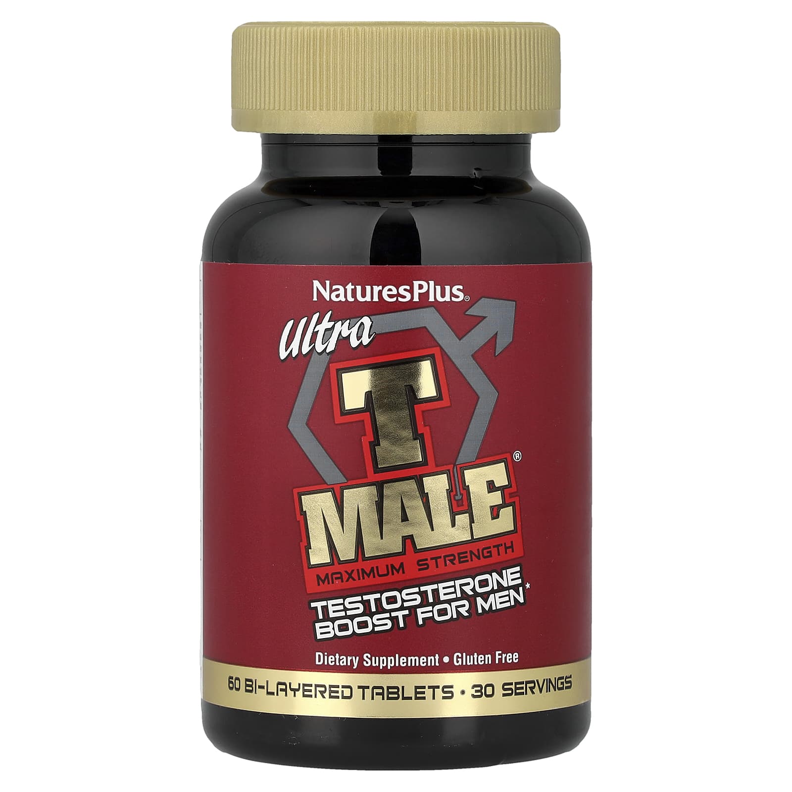 NaturesPlus Ultra T-Male, Testosterone Boost for Men, Maximum Strength, 60 Bi-Layered Tablets — Tunisie
