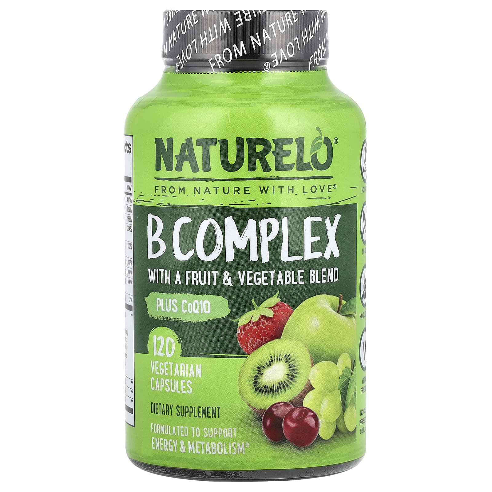 NATURELO B Complex with a Fruit & Vegetable Blend – B Complex with a Fruit & Vegetable Blend – 120 gélules végétales — Tunisie