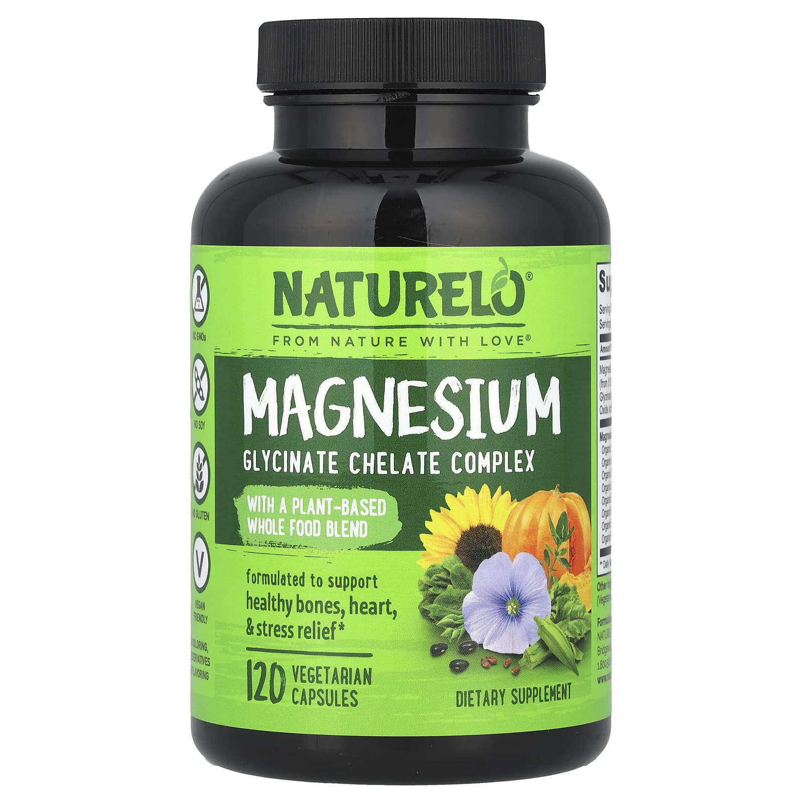 NATURELO Magnesium Glycinate Chelate Complex – 120 gélules végétales — Tunisie