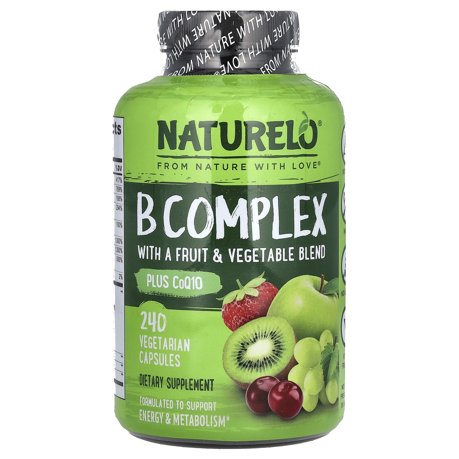 NATURELO B Complex with a Fruit & Vegetable Blend – B Complex with a Fruit & Vegetable Blend – 240 gélules végétales — Tunisie
