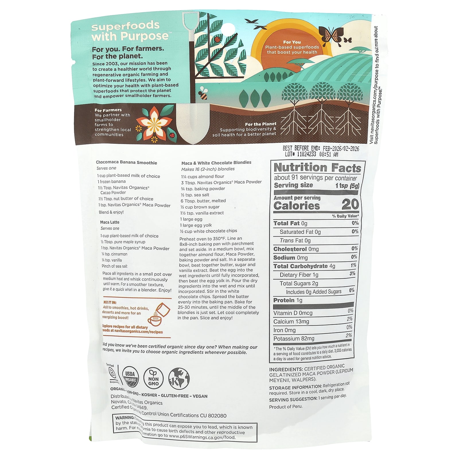 Navitas Organics Organic Maca Powder – 454 g — photo 2 sur 2