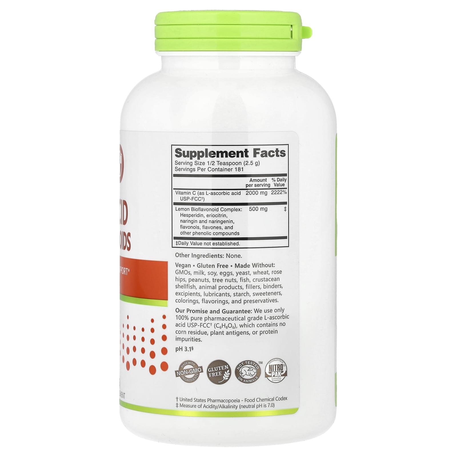 NutriBiotic Immunity, Ascorbic Acid with Bioflavonoids, Crystalline Powder – 454 g — photo 2 sur 2