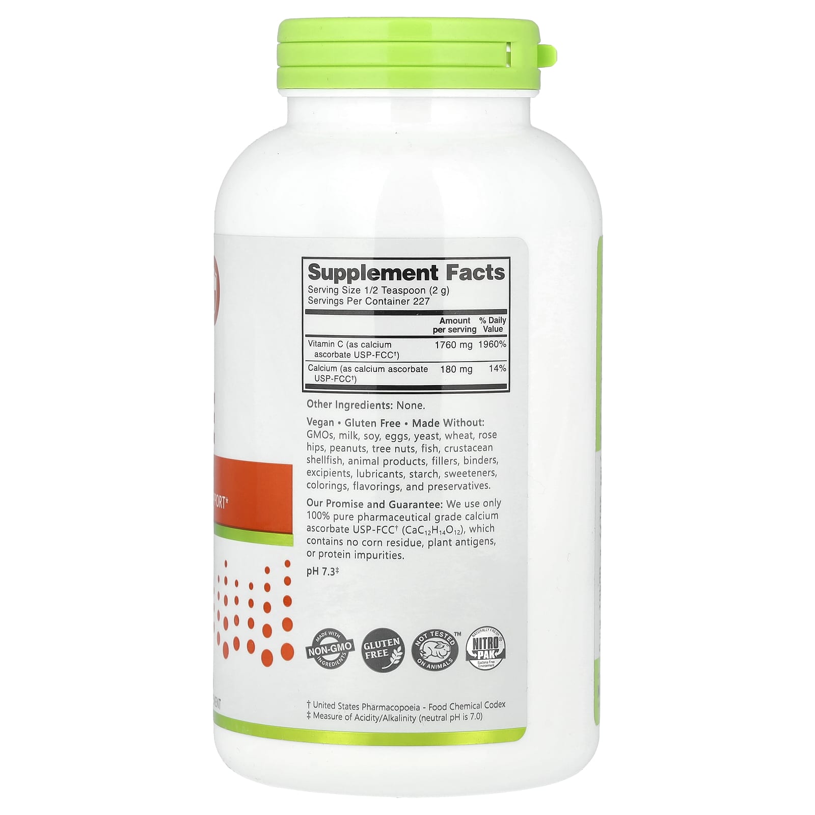NutriBiotic Immunity, Calcium Ascorbate – 454 g — photo 2 sur 2