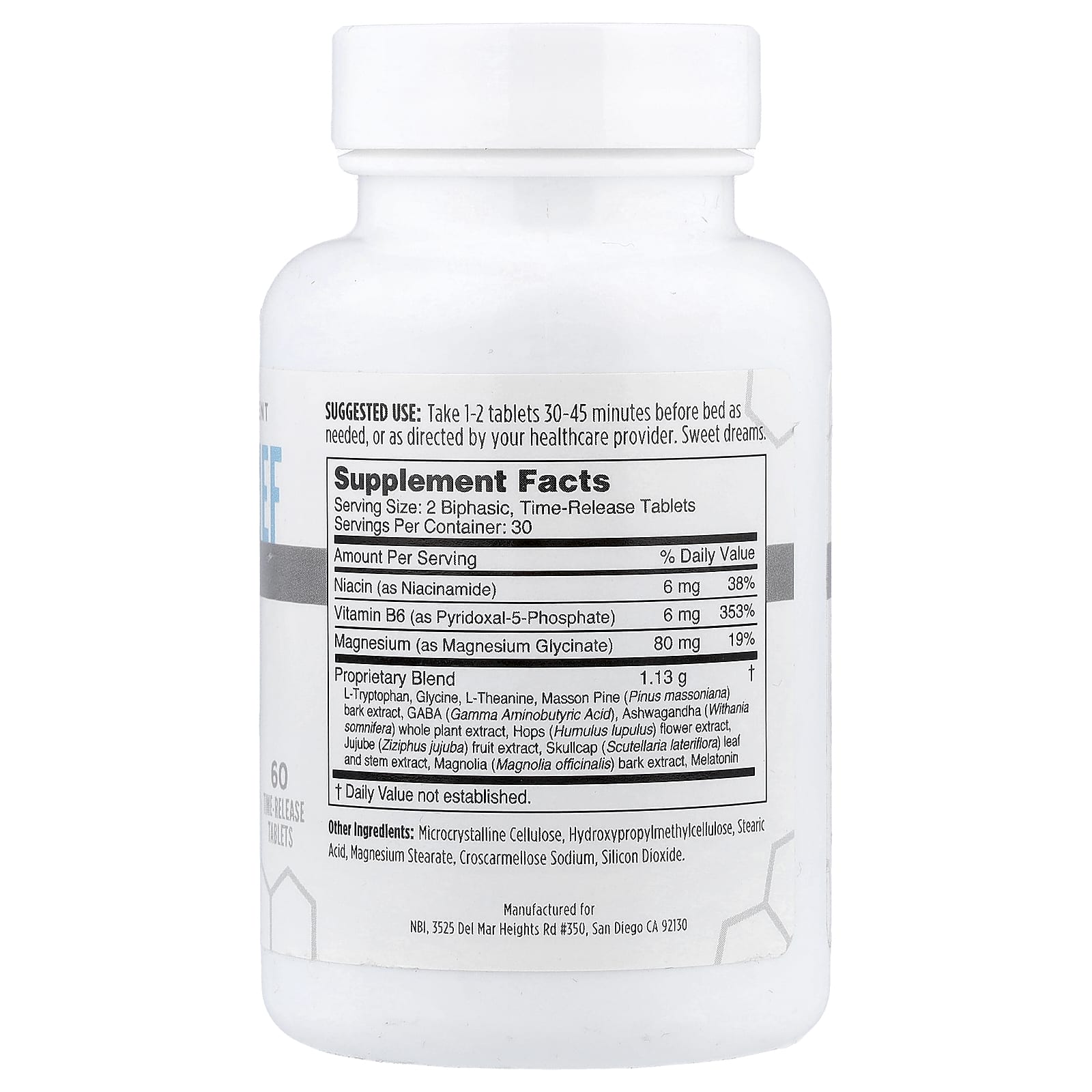 NBI Sleep Relief, 60 Time-Release Tablets — photo 2 sur 2