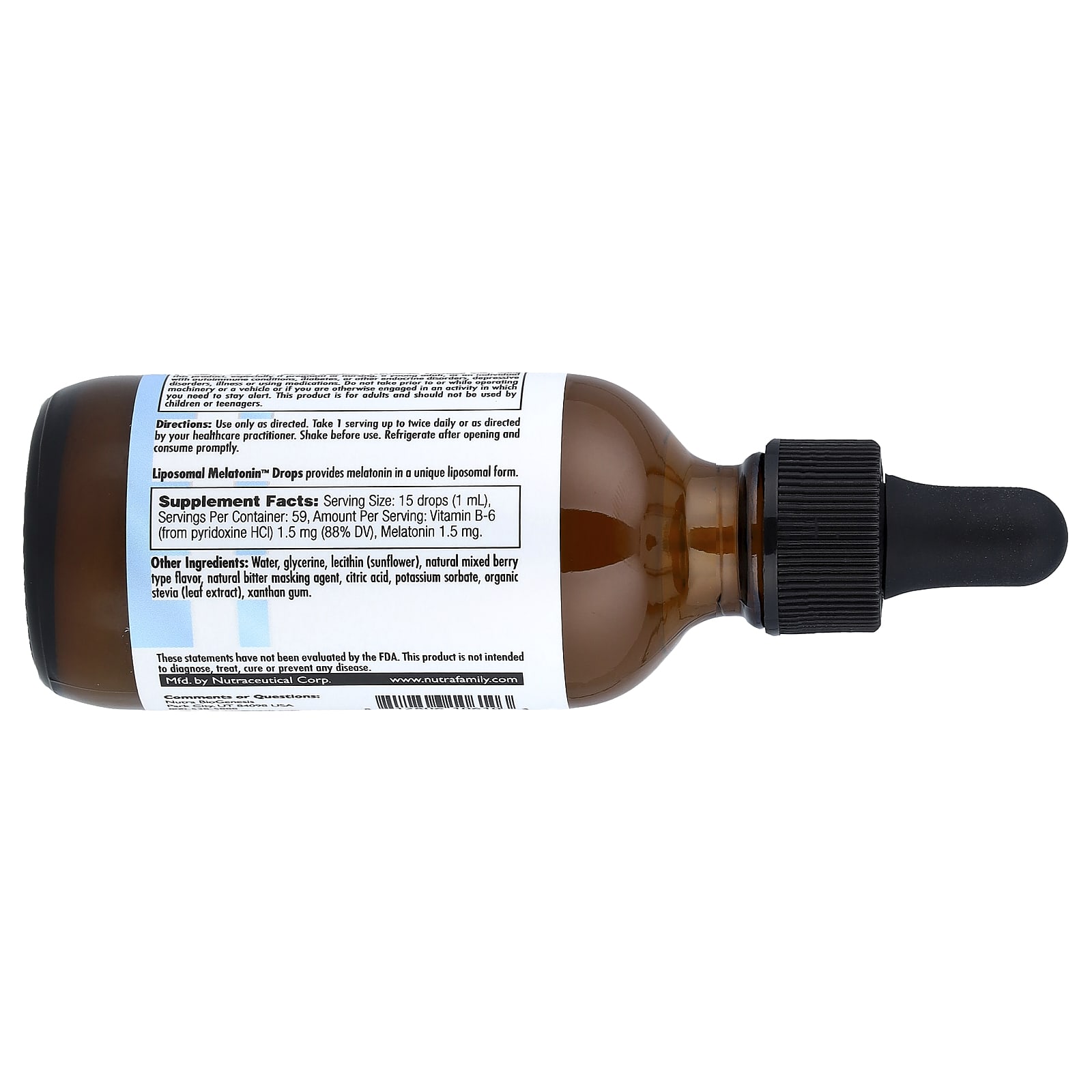 Nutra BioGenesis Liposomal Melatonin – 59 ml — photo 2 sur 2