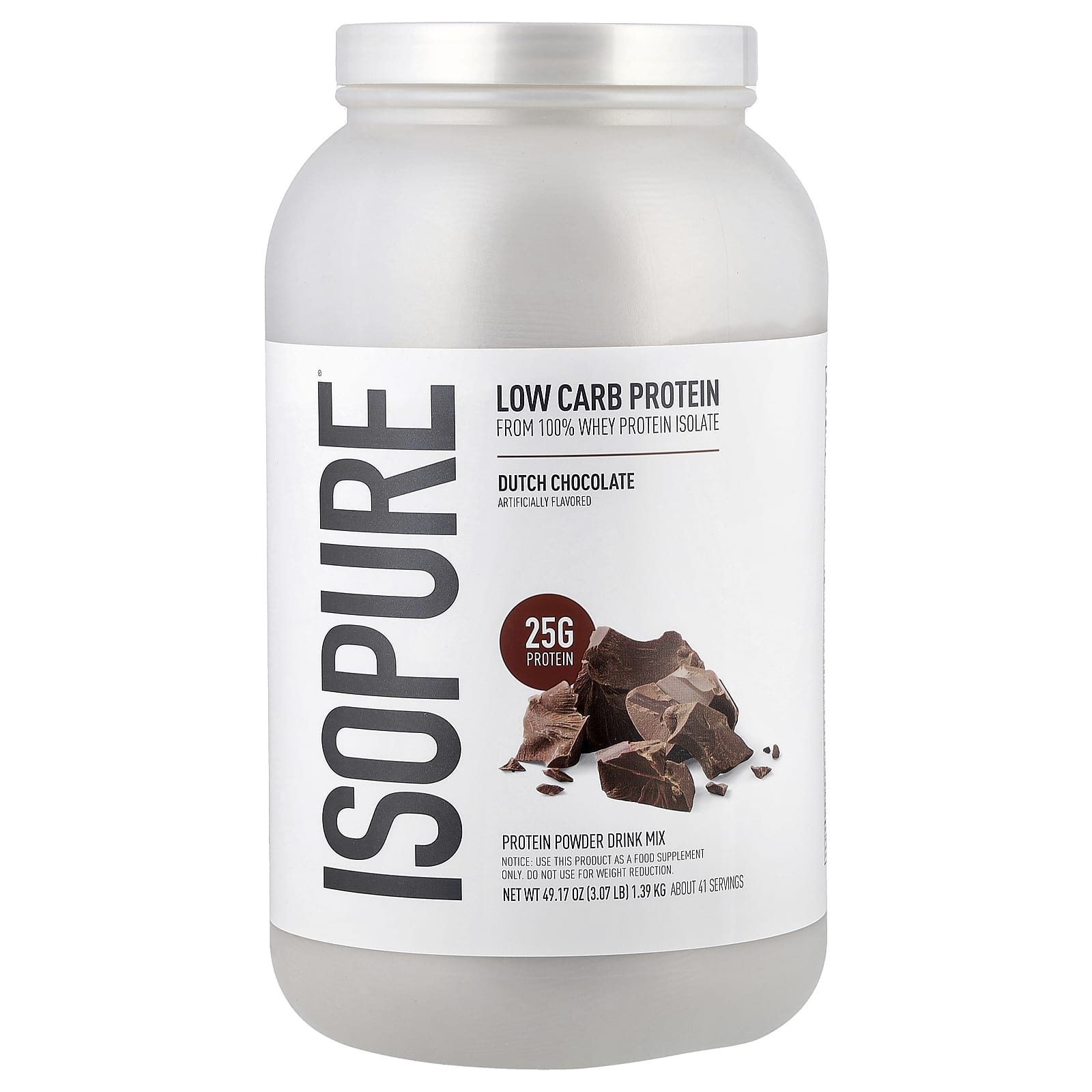 Isopure Low Carb Protein Powder – Dutch Chocolate – 1,39 kg — Tunisie