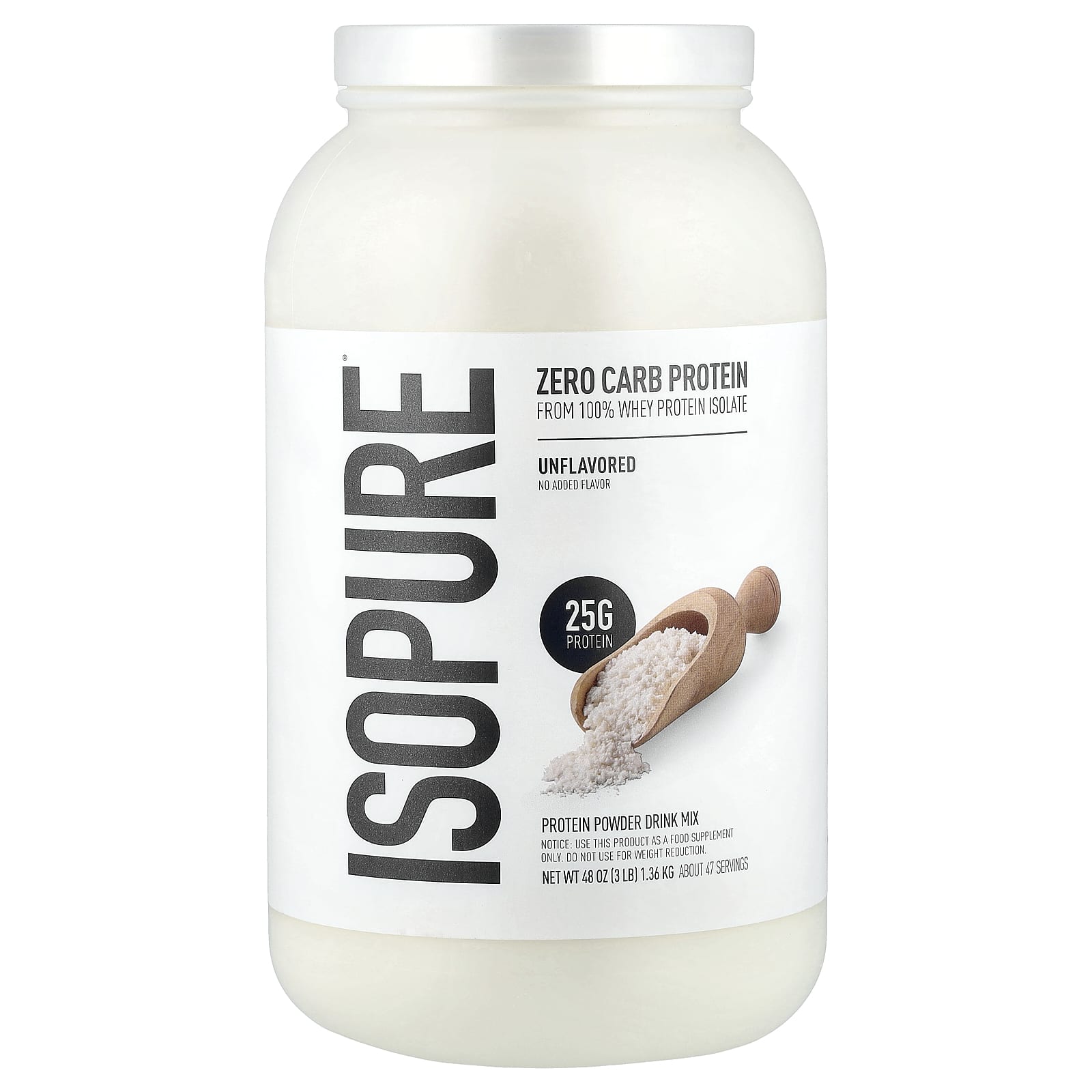 Isopure Zero Carb Protein Powder – Sans arôme – 1,36 kg — Tunisie
