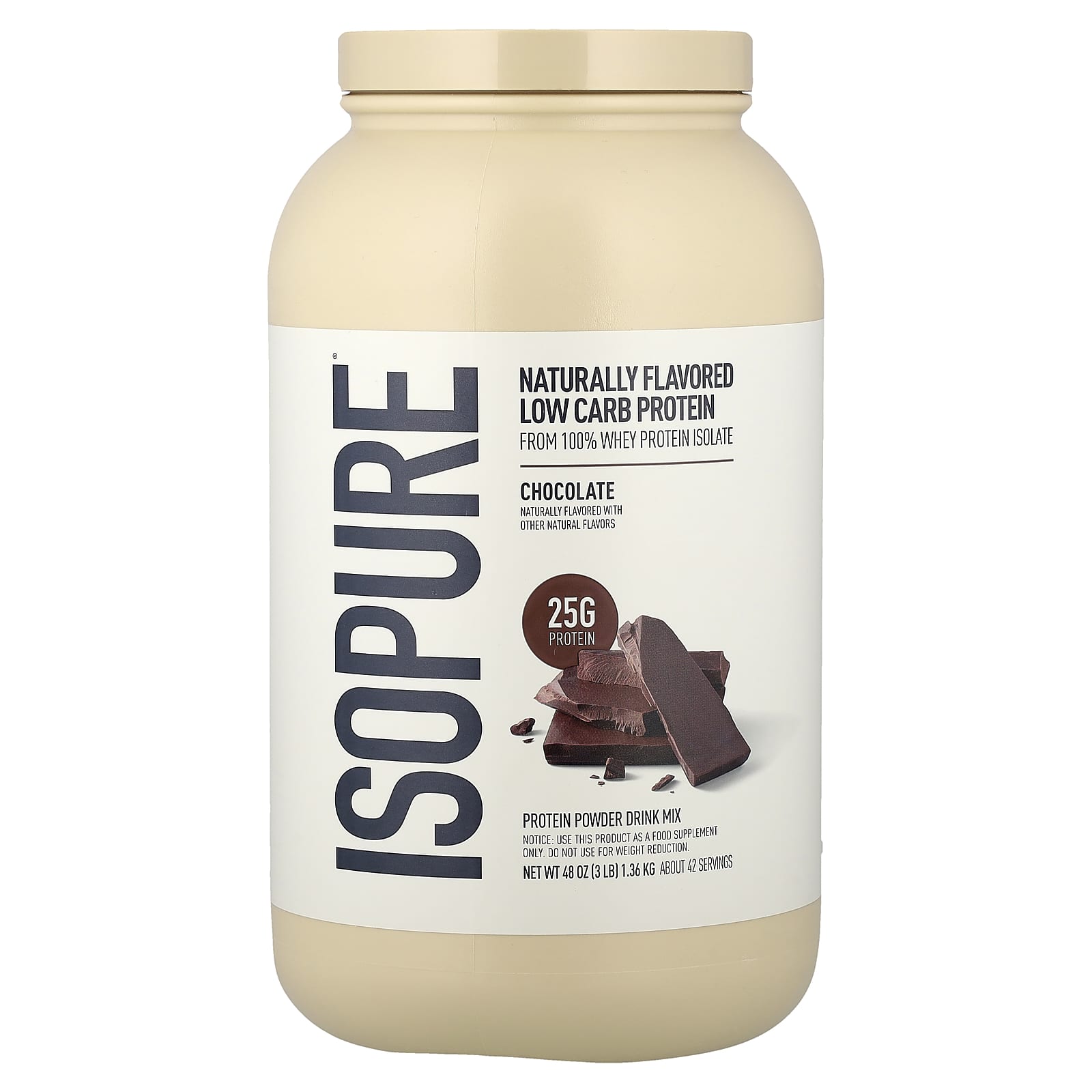 Isopure Low Carb Protein Powder – Chocolate – 1,36 kg — Tunisie