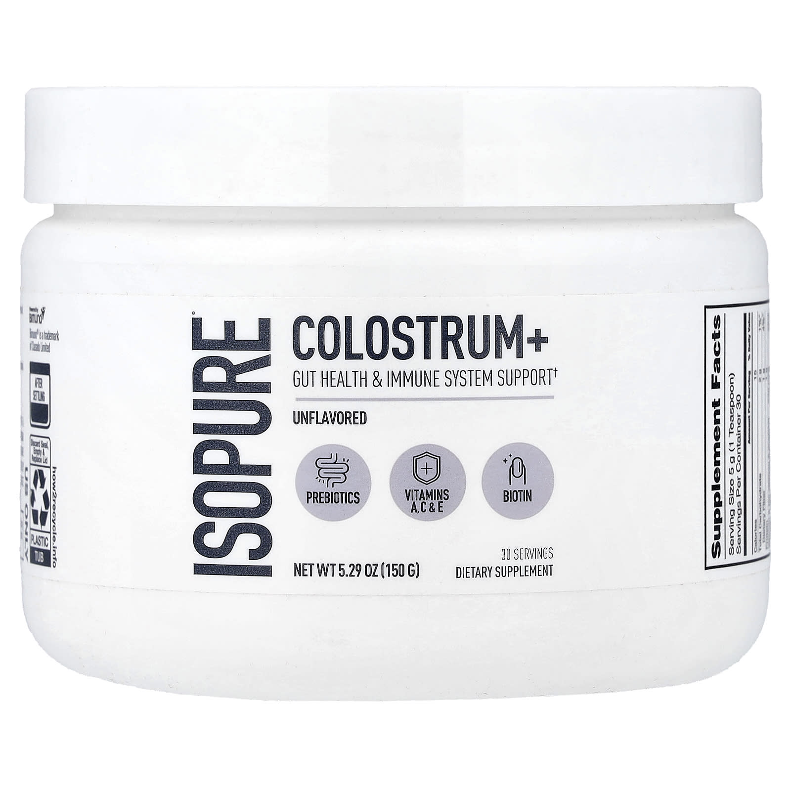 Isopure Colostrum+ – Sans arôme – 150 g — Tunisie
