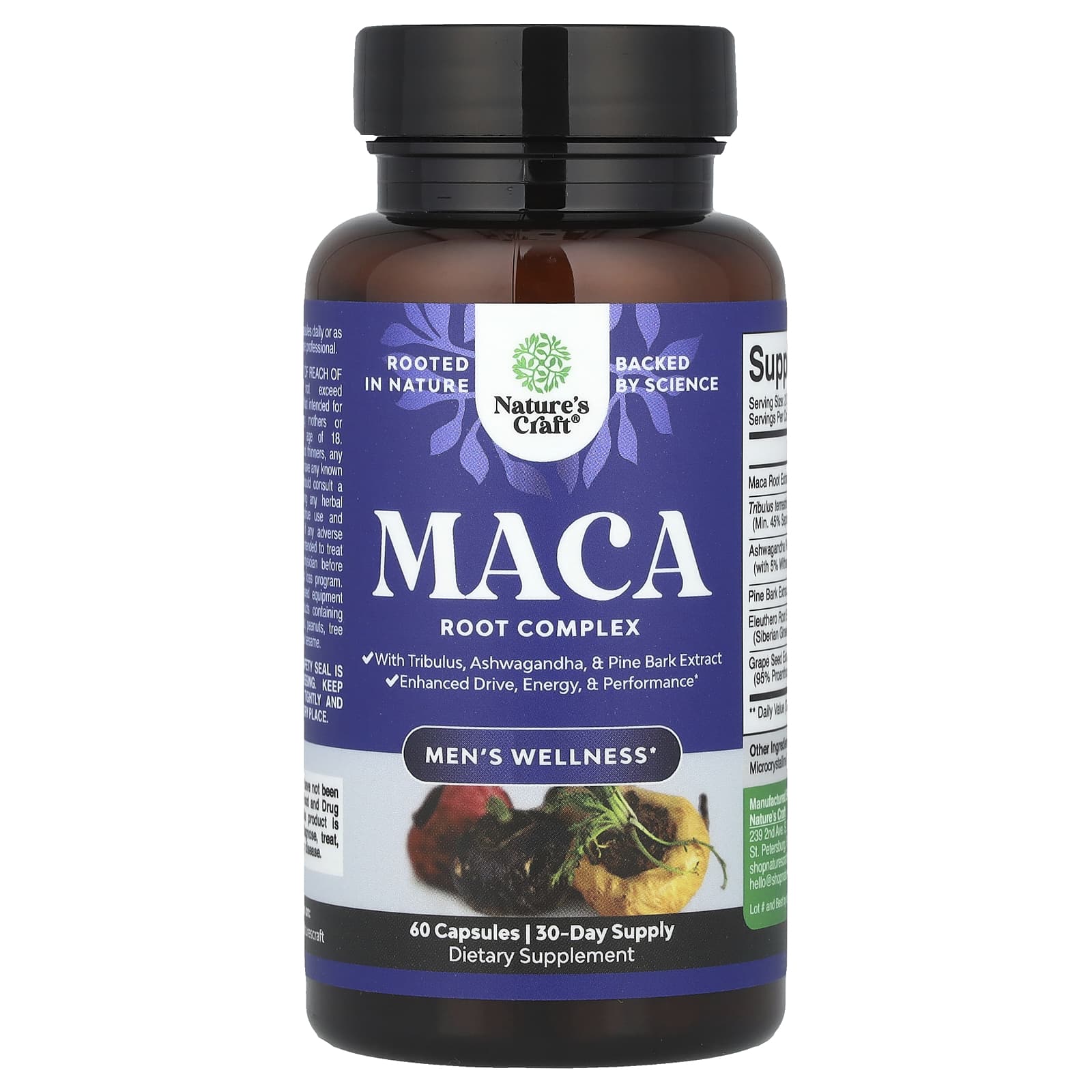 Nature's Craft Men's Wellness, Maca Root Complex – 60 gélules — Tunisie