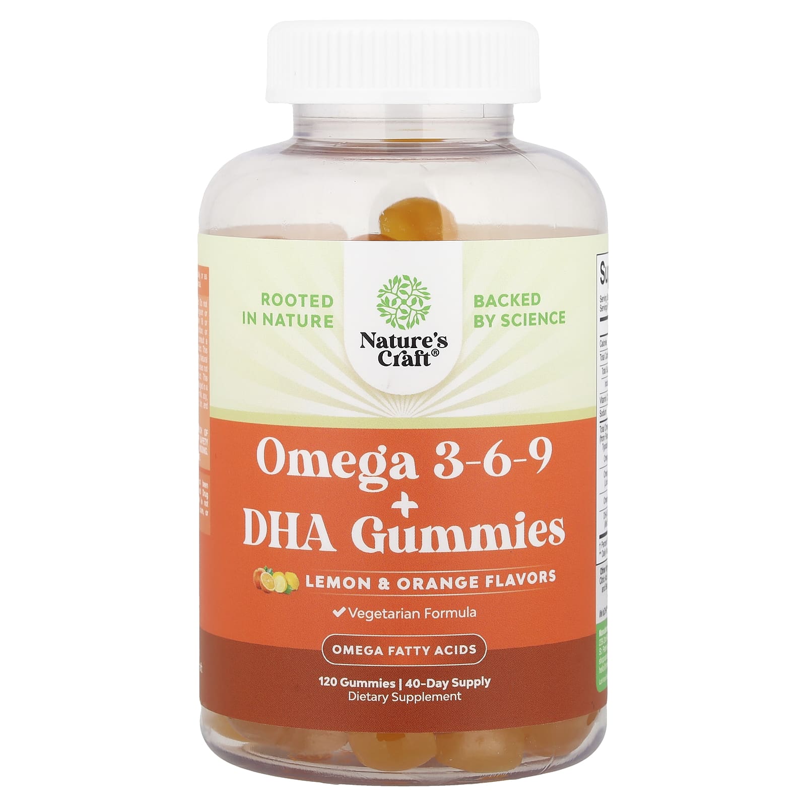 Nature's Craft Omega 3-6-9 + DHA Gummies – Lemon & Orange – 120 gommes — Tunisie