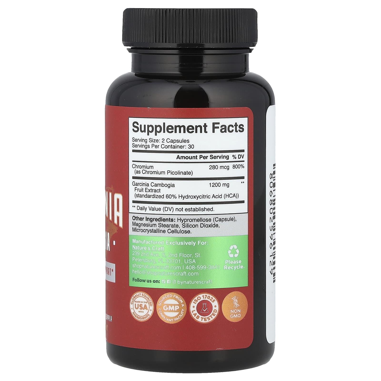 Nature's Craft Garcinia Cambogia – 60 gélules — photo 2 sur 2