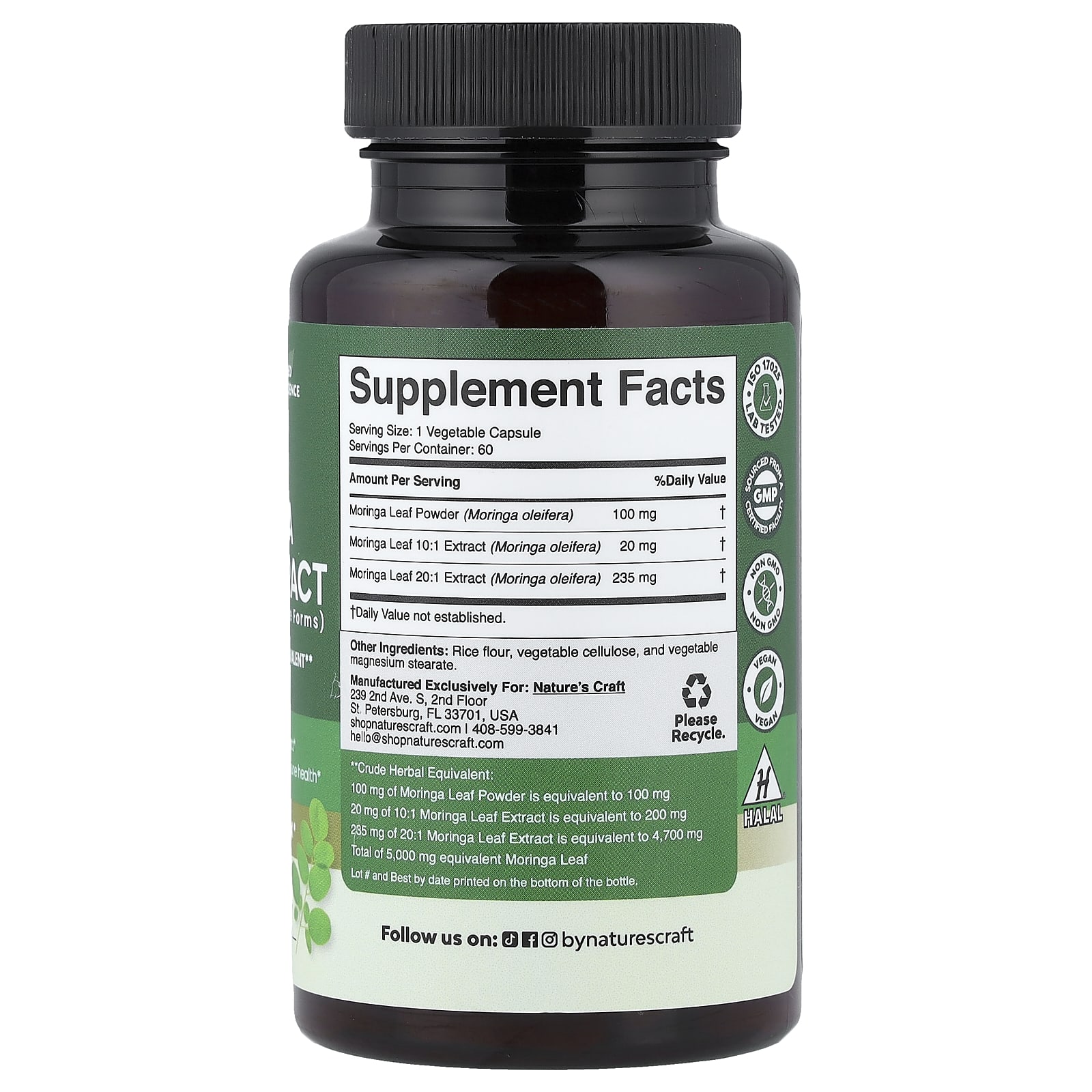 Nature's Craft Moringa Triple Extract – 60 gélules — photo 2 sur 2