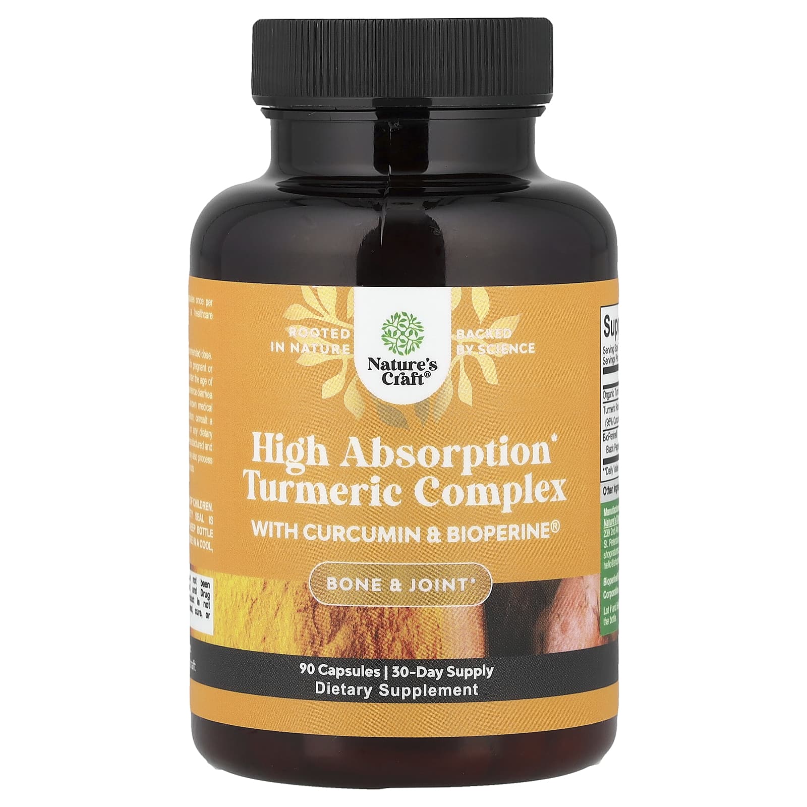 Nature's Craft High Absorption Turmeric Complex With Curcumin & Bioperine – 90 gélules — Tunisie