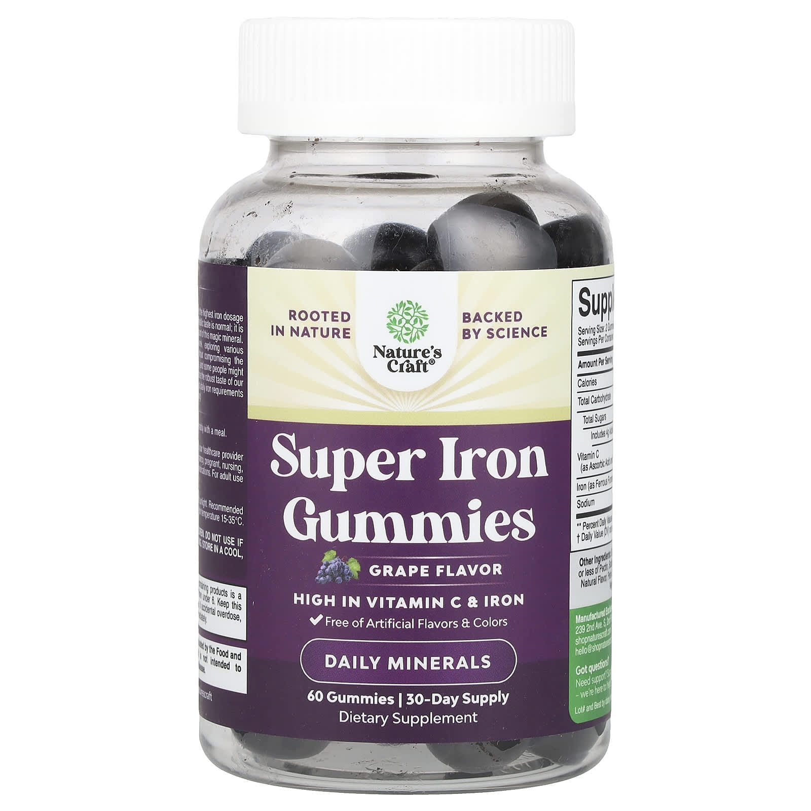 Nature's Craft Super Iron Gummies – Grape – 60 gommes — Tunisie