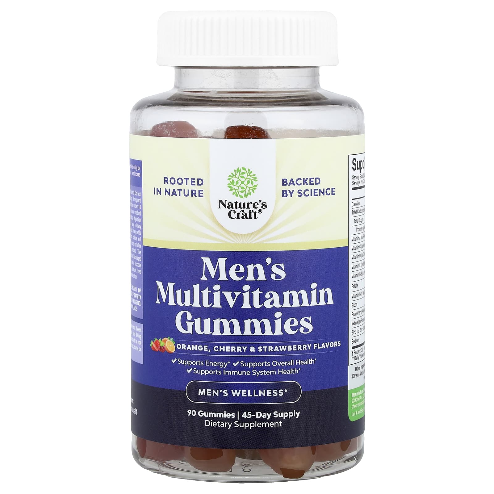 Nature's Craft Men's Multivitamin Gummies, Cherry & Strawberry – Orange – 90 gommes — Tunisie