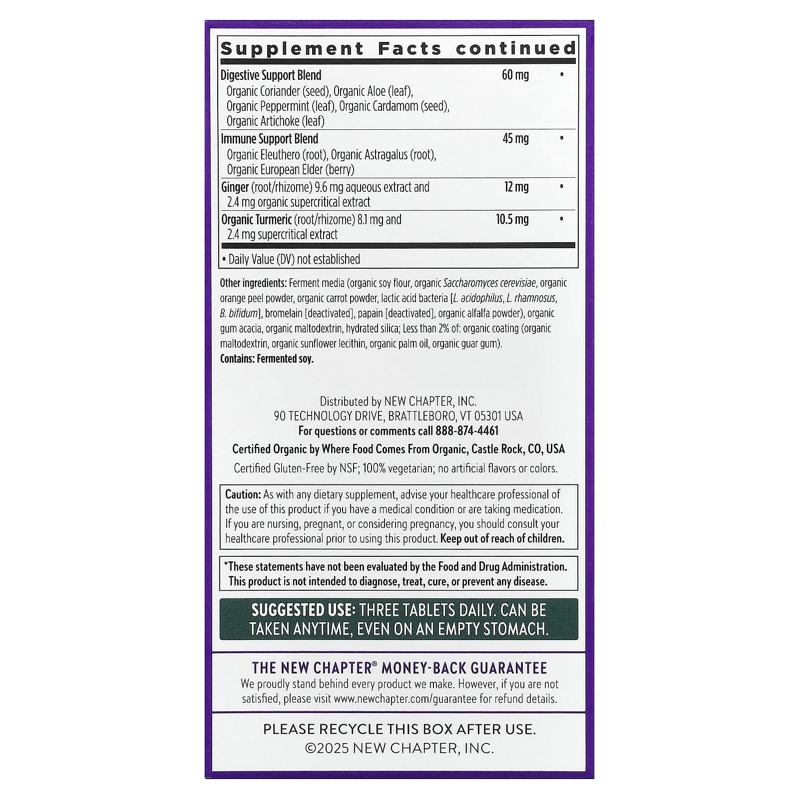 New Chapter Women's Advanced Multivitamin 40+, 96 Vegetarian Tablets — étiquette 1