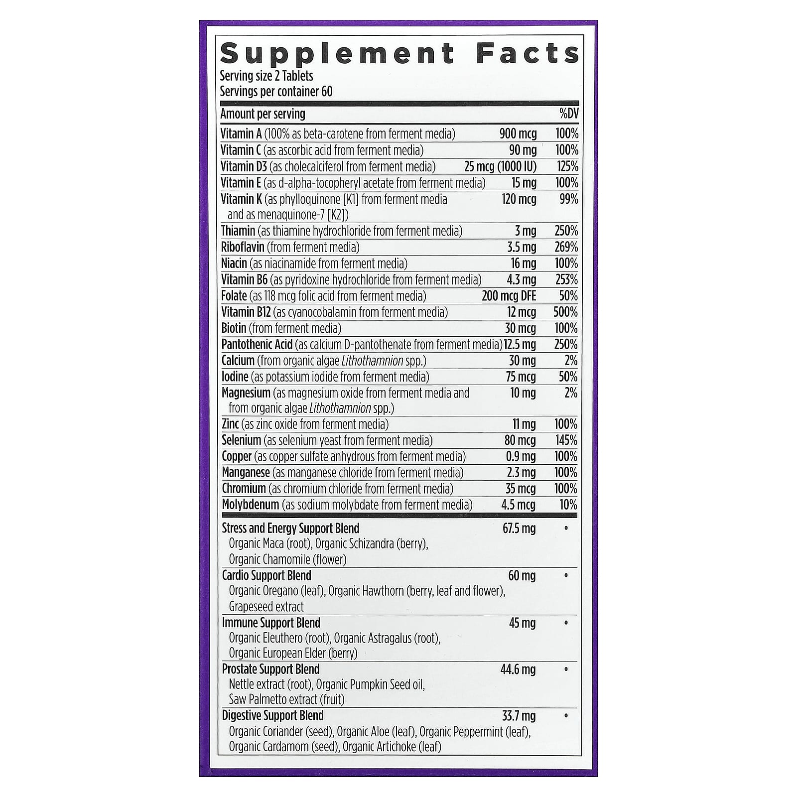 New Chapter Men's Advanced Multivitamin, 120 Vegetarian Tablets — photo 2 sur 2