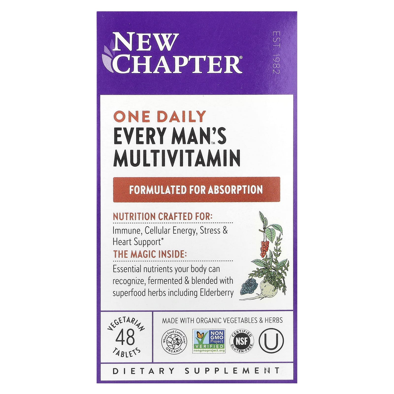 New Chapter One Daily Every Man's Multivitamin, 48 Vegetarian Tablets — Tunisie
