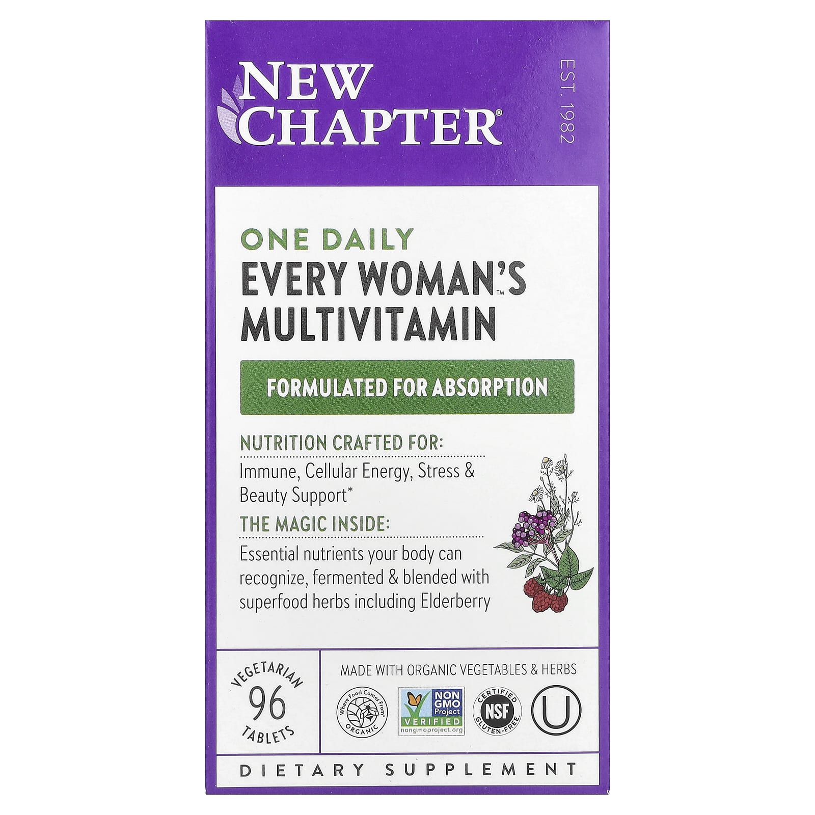 New Chapter One Daily Every Woman's Multivitamin, 96 Vegetarian Tablets — Tunisie