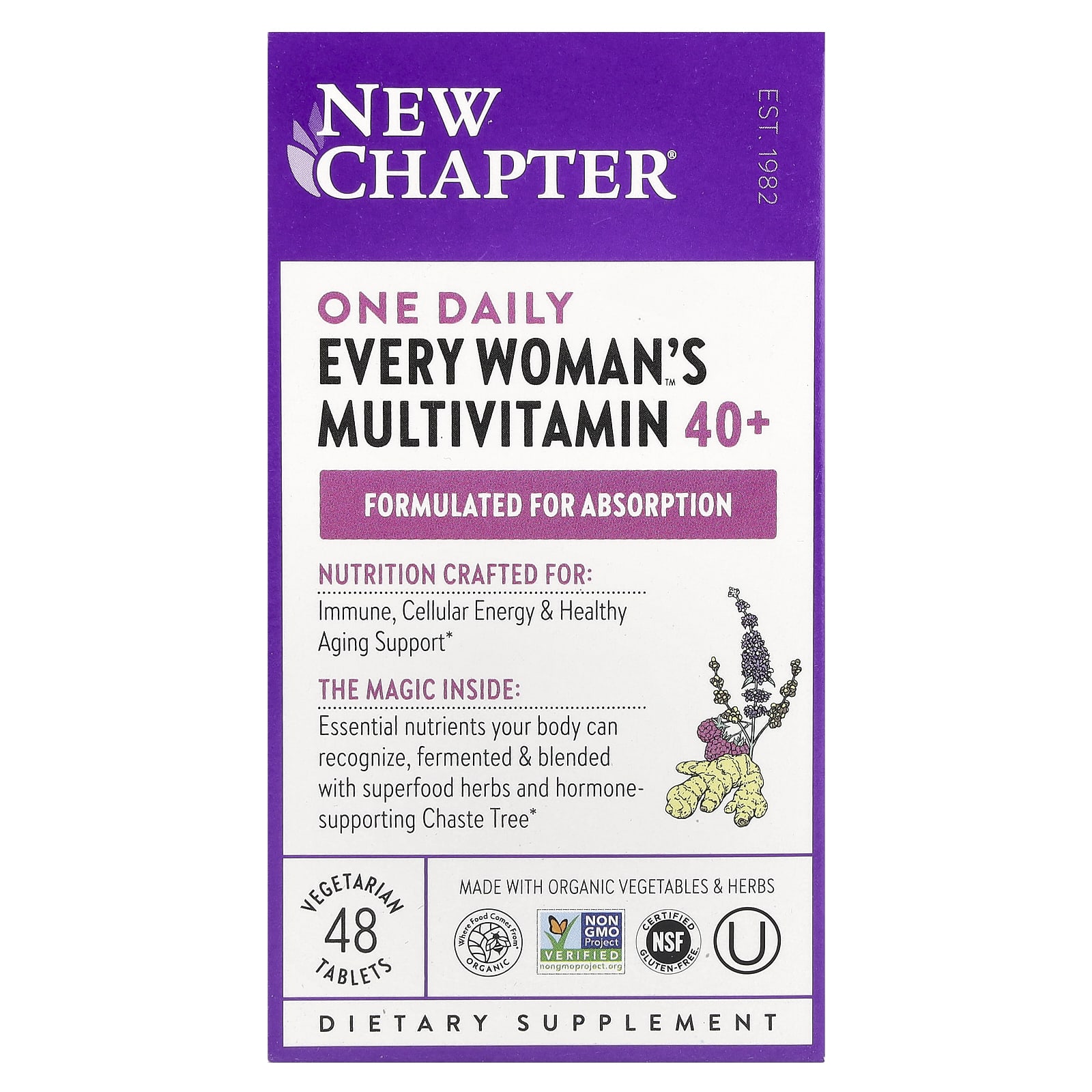 New Chapter One Daily, Every Woman's Multivitamin40+, 48 Vegetarian Tablets — Tunisie